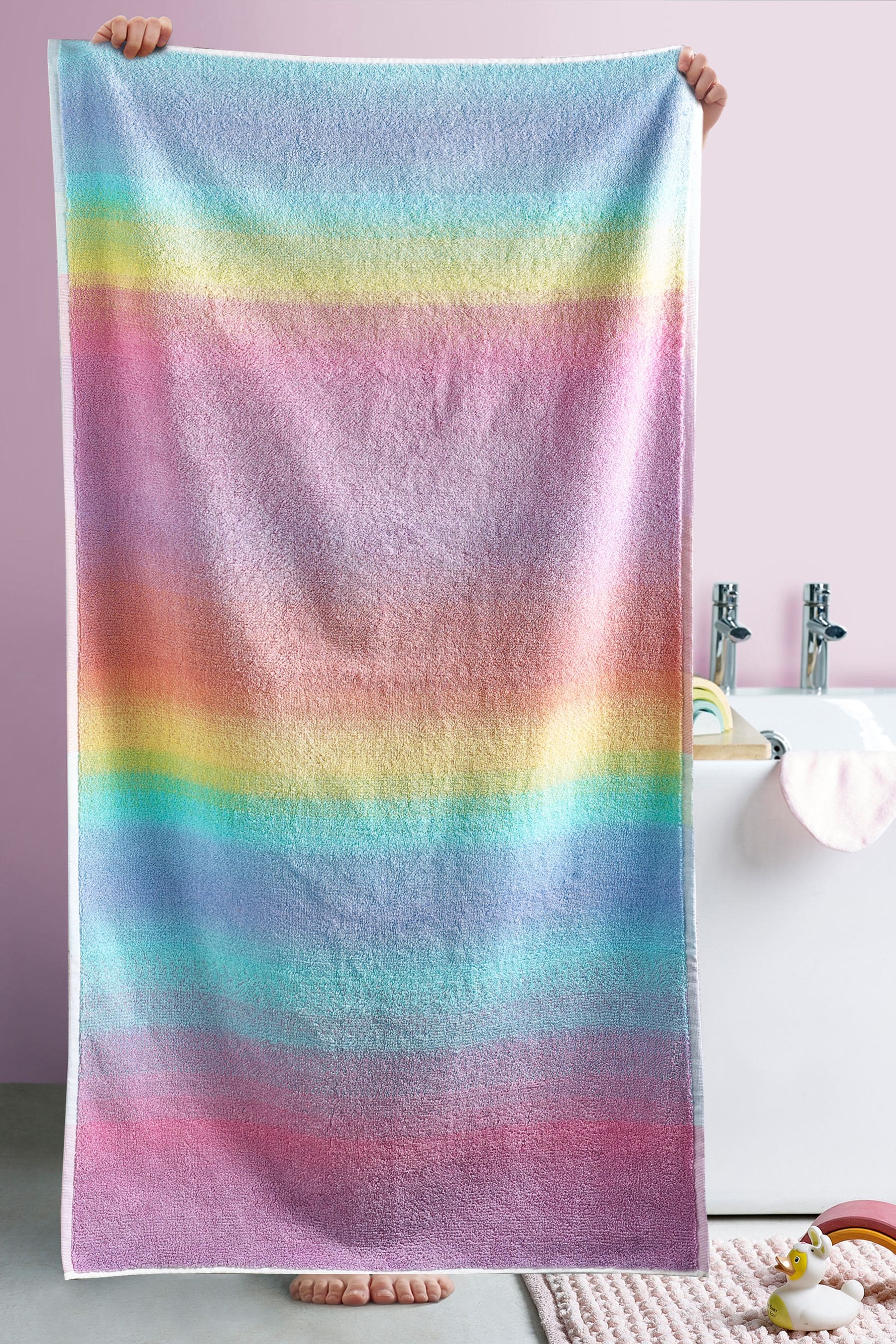 Buy Rainbow Ombre Stripe 100 Cotton Towel from Next Ireland