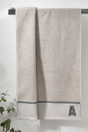 Natural Monogram Hand 100% Cotton Towel - Image 1 of 6