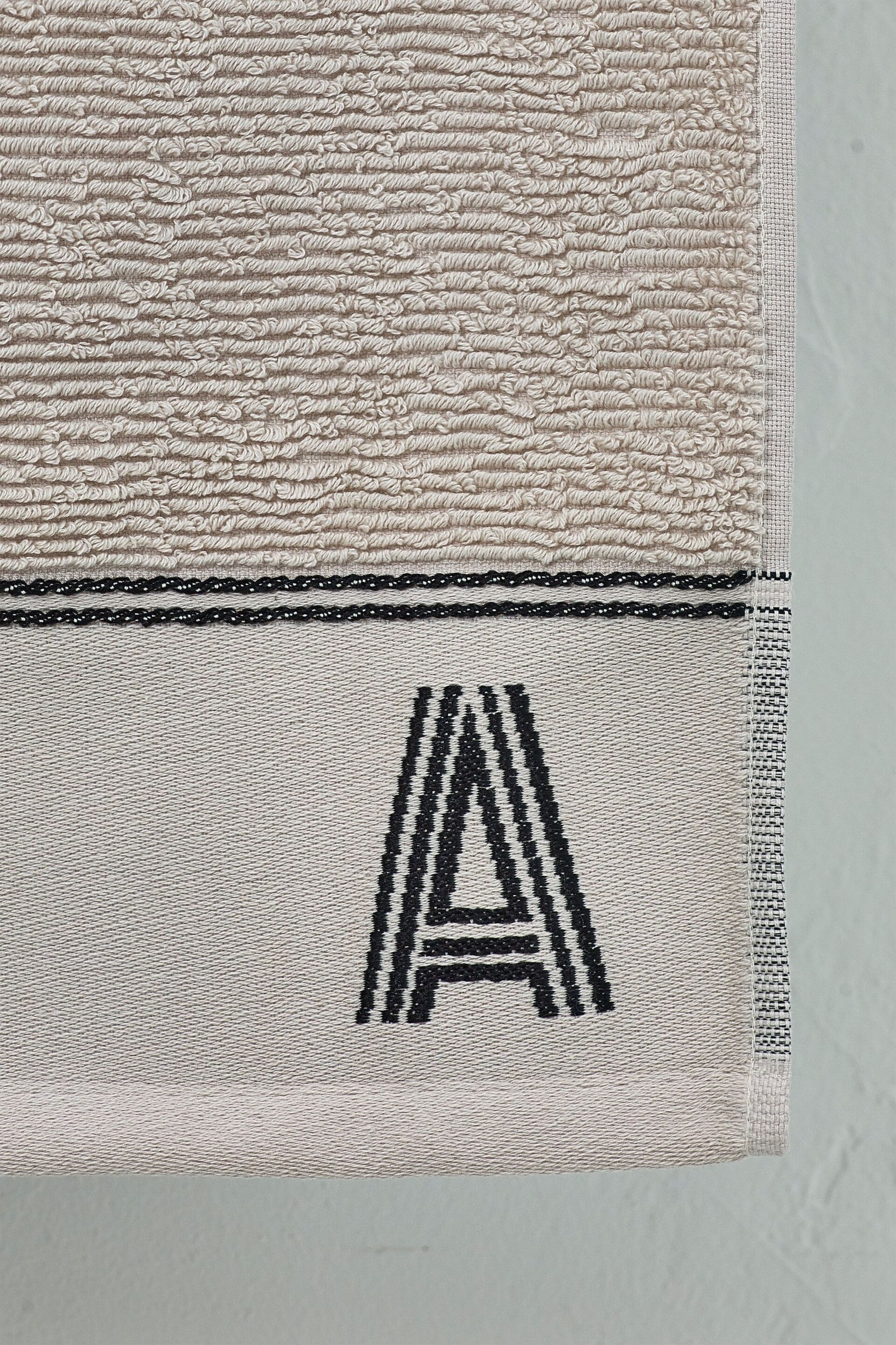 Natural Monogram Hand 100% Cotton Towel - Image 2 of 6