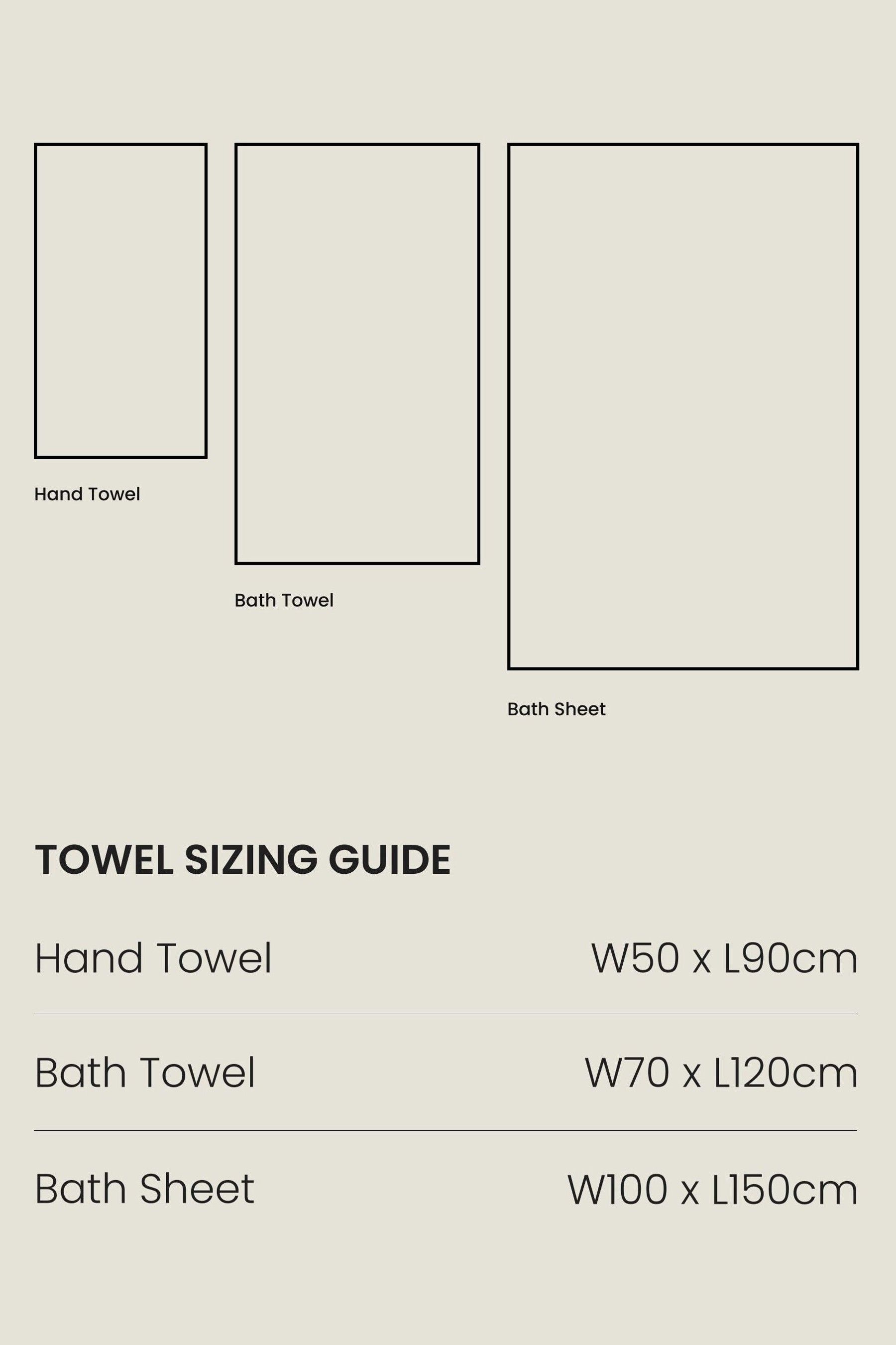 Bath towel size guide hot sale