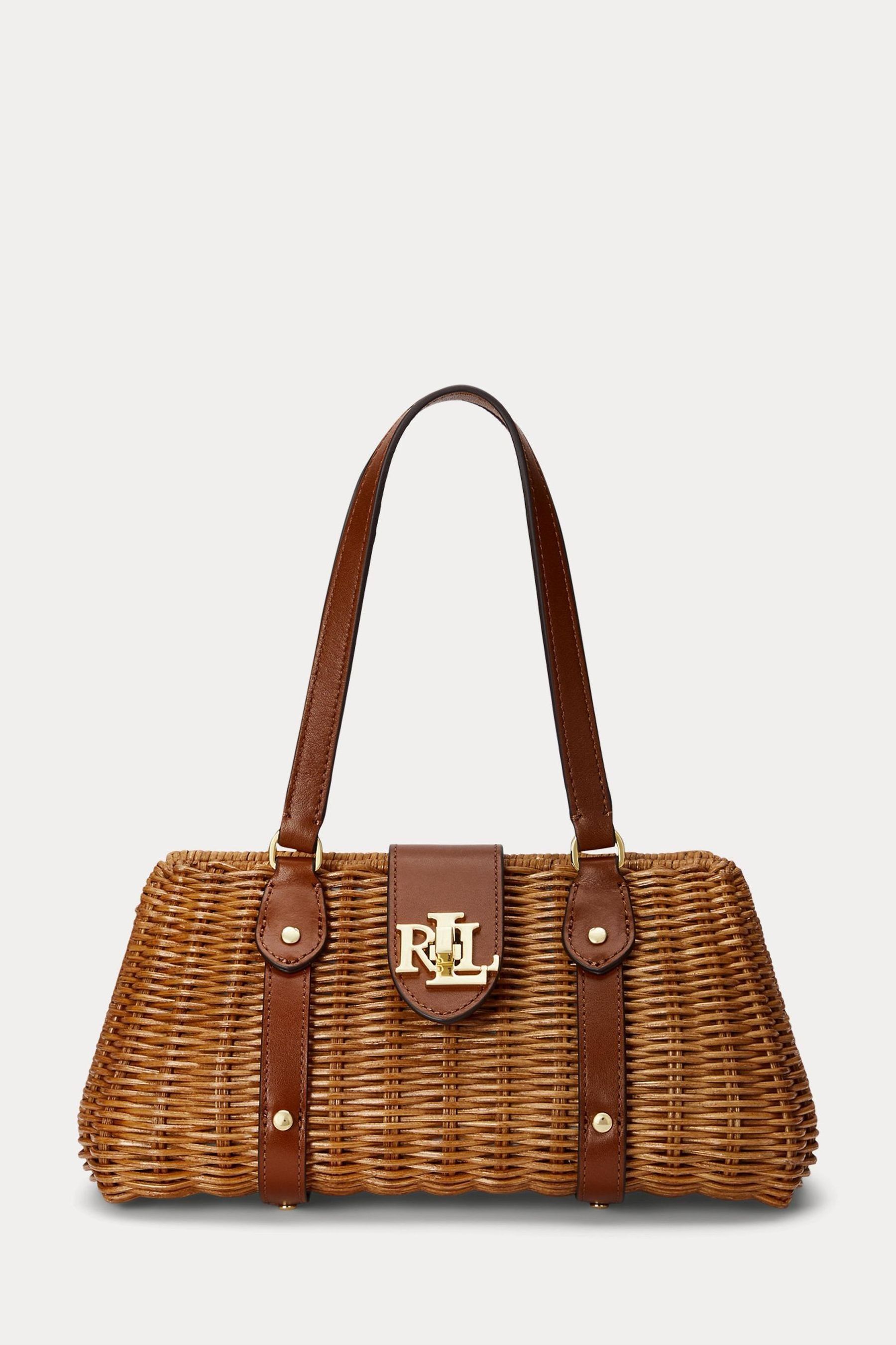 Buy Lauren Ralph Lauren Brown Rattan Medium Lilly Satchel Bag from Next Luxembourg