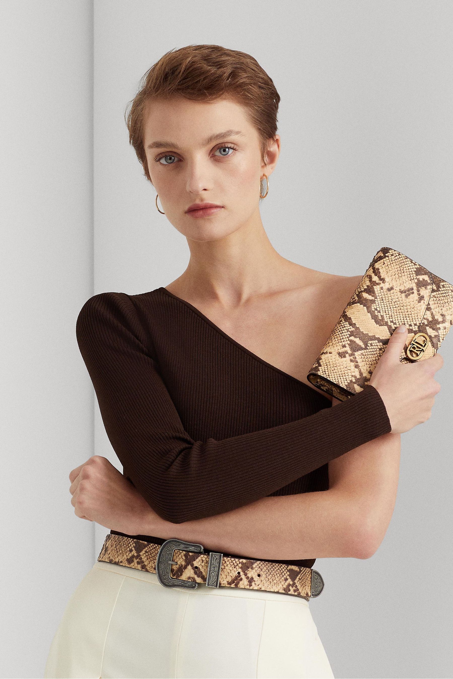 Buy Lauren Ralph Lauren Faux Snakeskin Medium Adair Cross Body Bag from Next Ireland