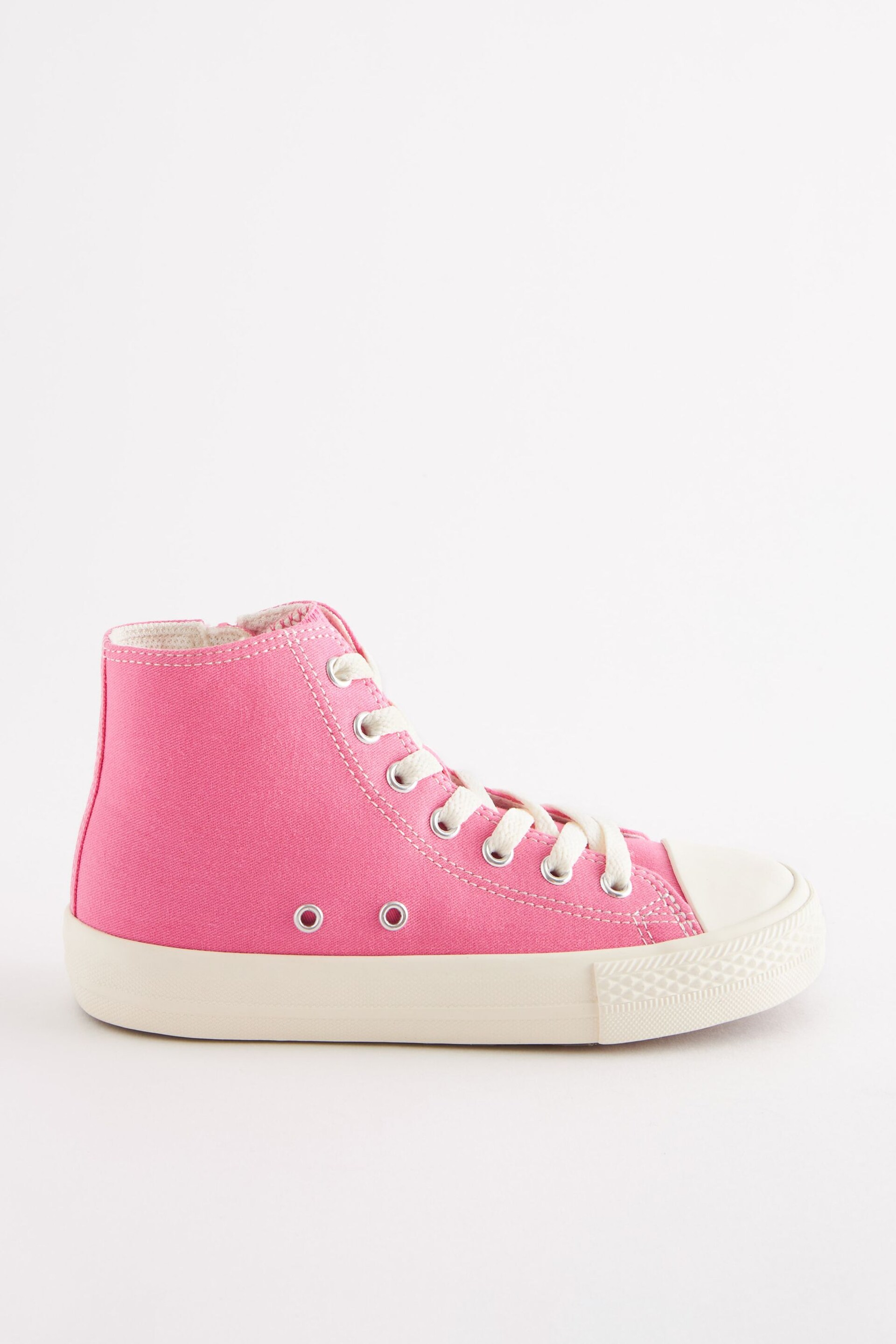 Pink Standard Fit (F) Lace-Up High Top Trainers - Image 2 of 5