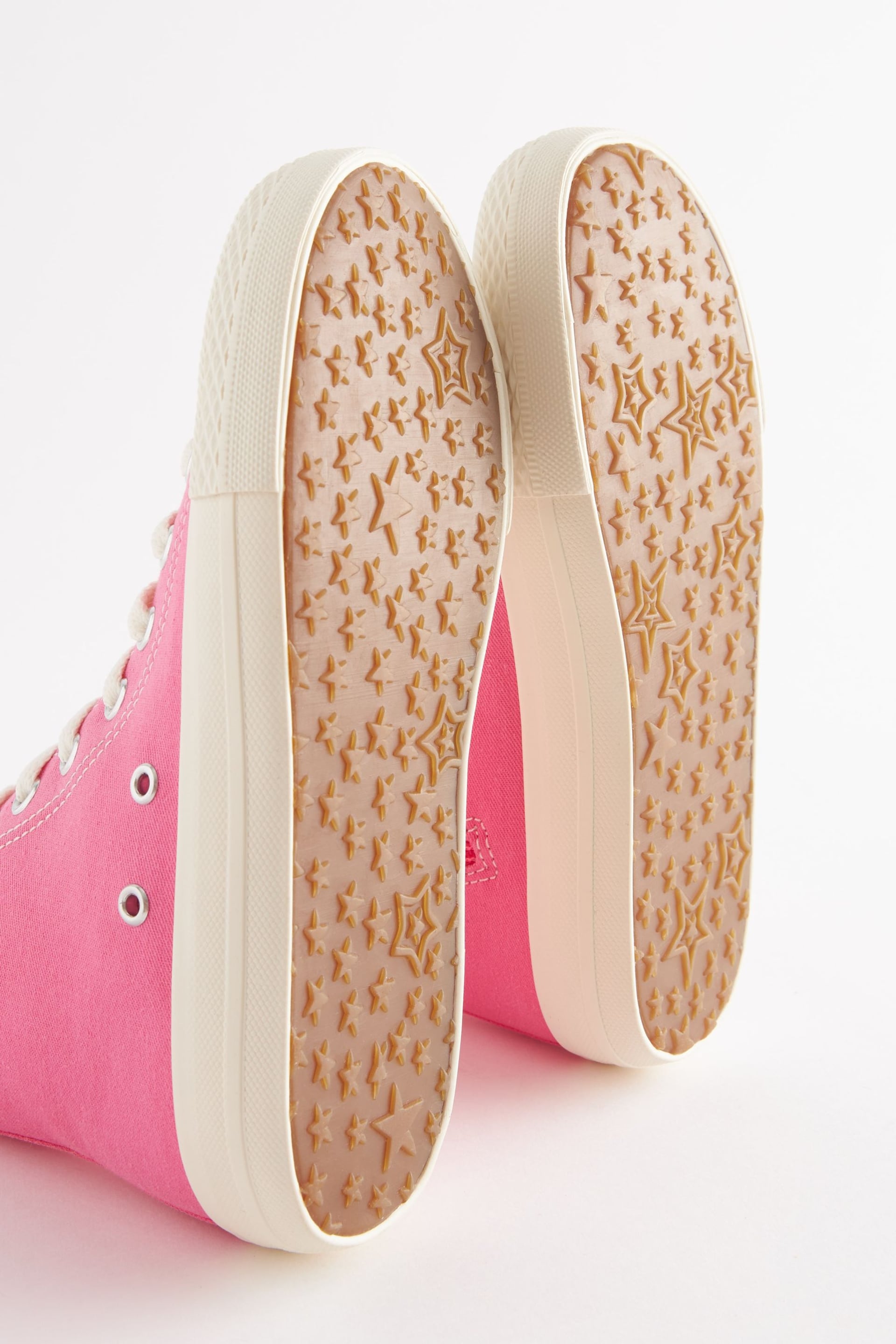 Pink Standard Fit (F) Lace-Up High Top Trainers - Image 5 of 5