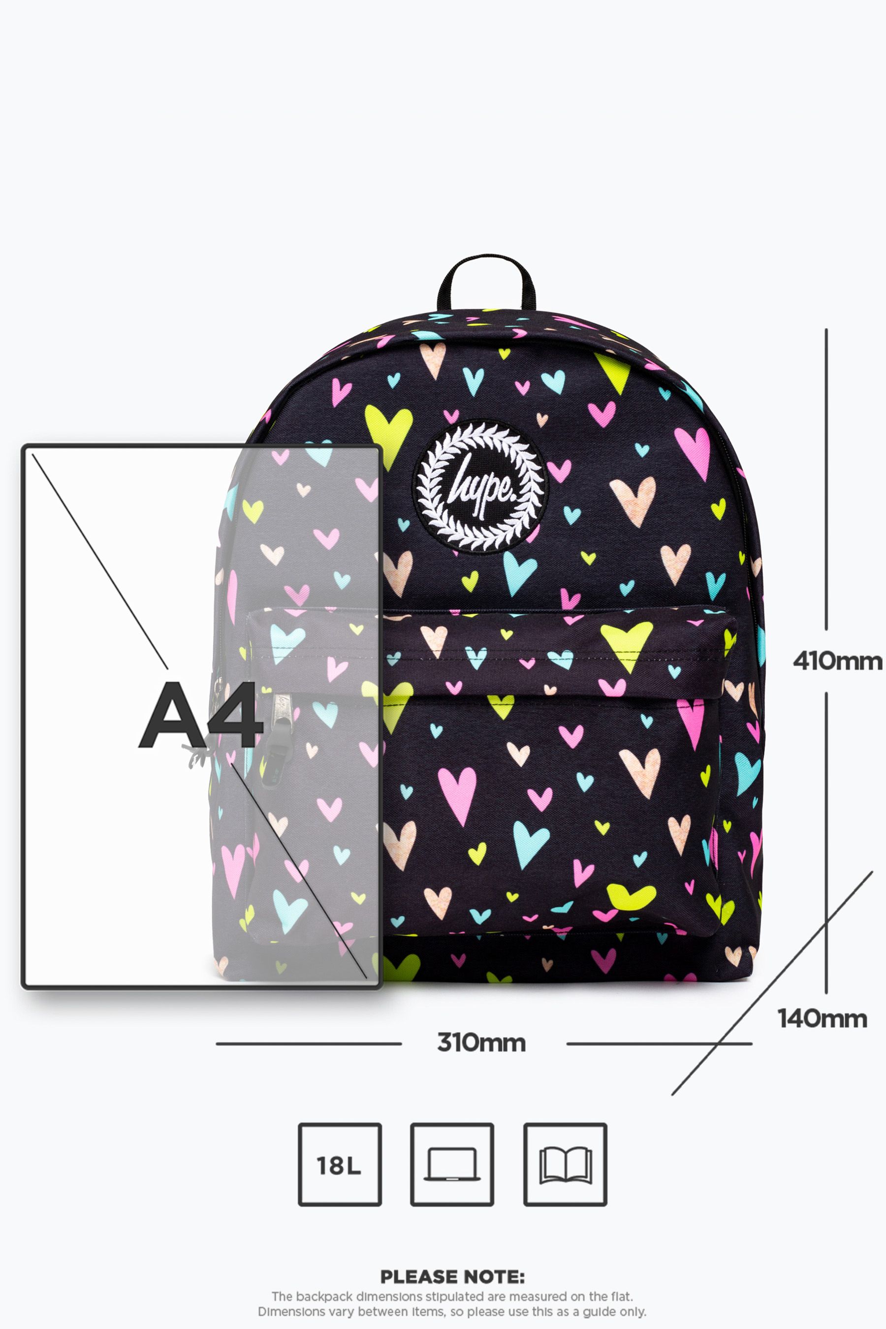 Buy Hype. Black Heart Gold Glitter Overlay Backpack from Next Luxembourg
