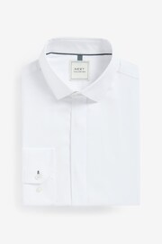 White Slim Fit Concealed Placket Shirt - Image 5 of 6