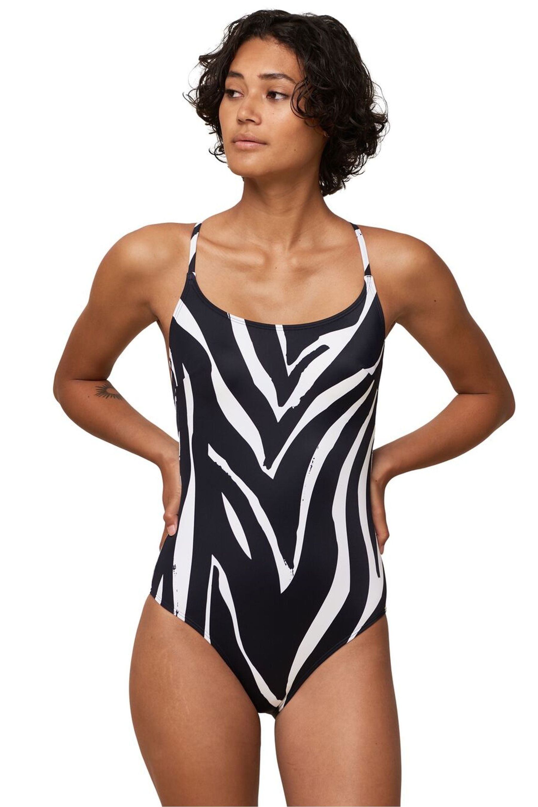 Buy Triumph Black Zebra Print Padded Swimsuit from Next Belgium