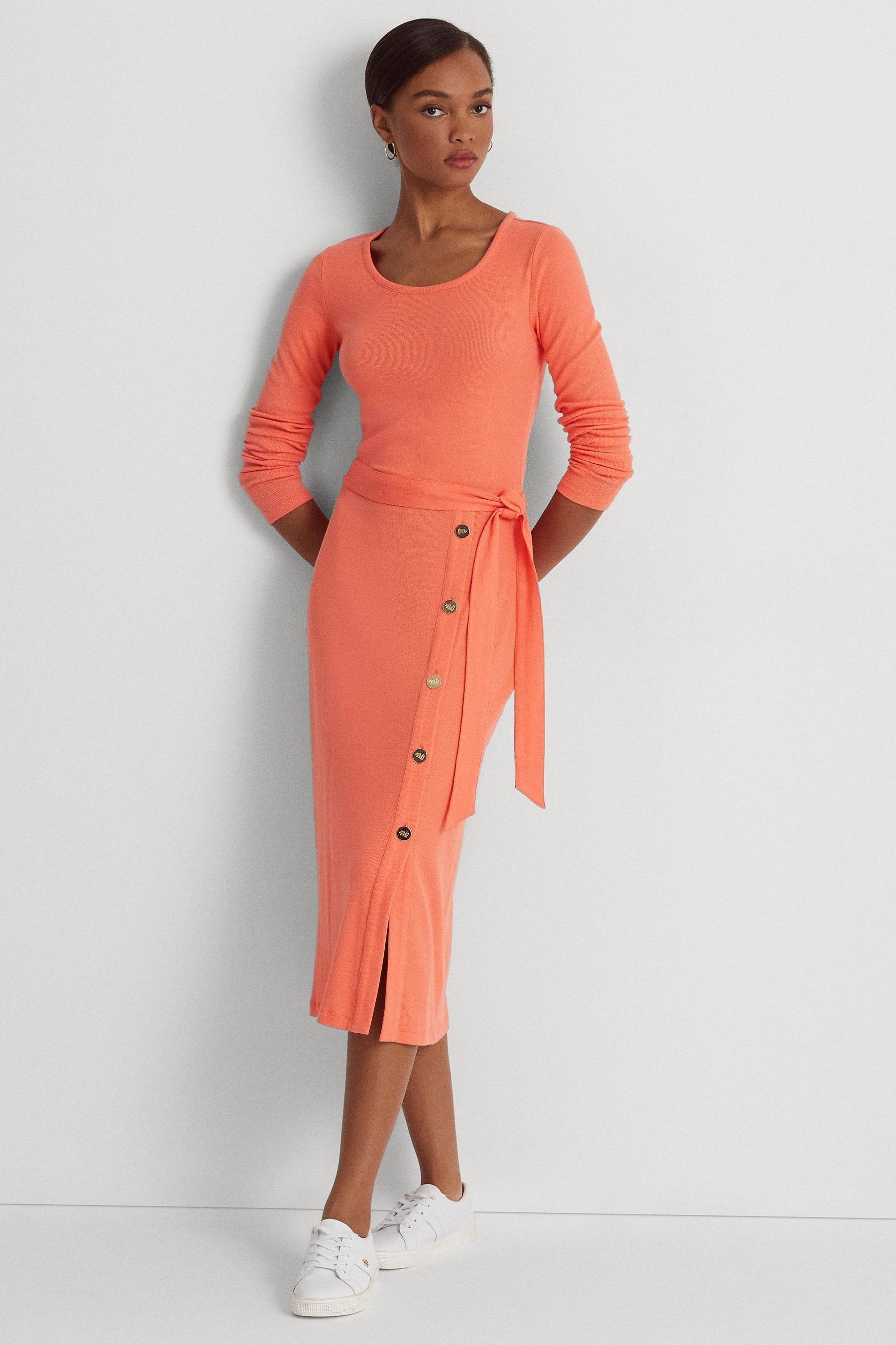 Buy Lauren Ralph Lauren Parissa Belted Rib Knit Long Sleeve Dress from Next Austria