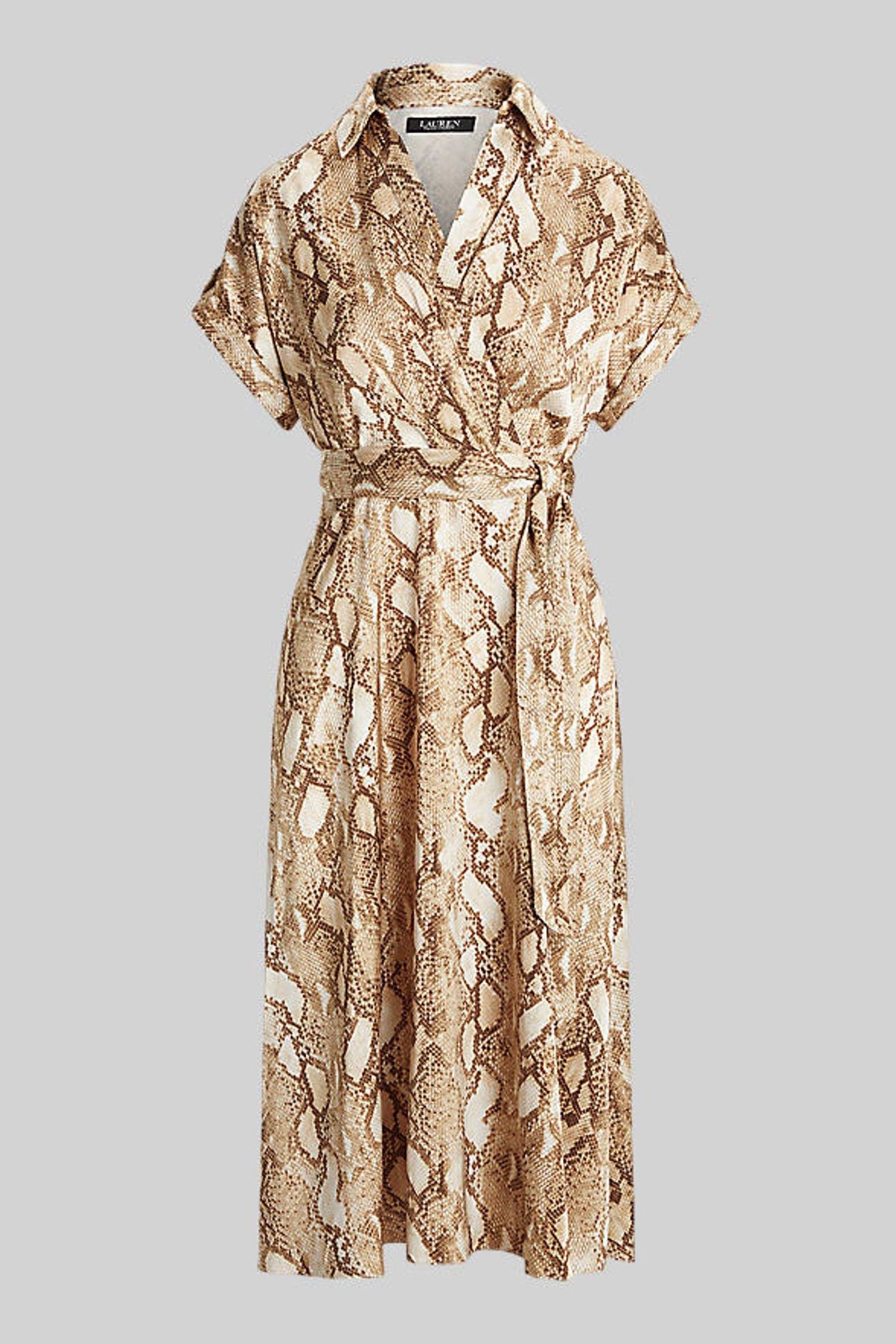 Buy Lauren Ralph Lauren Snakeskin Animal Print Satin Dress from Next Luxembourg