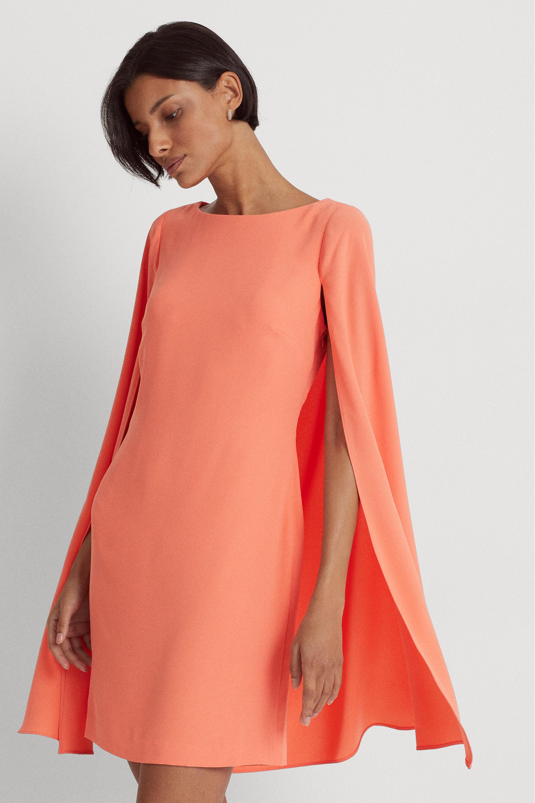 Buy Lauren Ralph Lauren Georgette Cape Cocktail Dress from Next Luxembourg