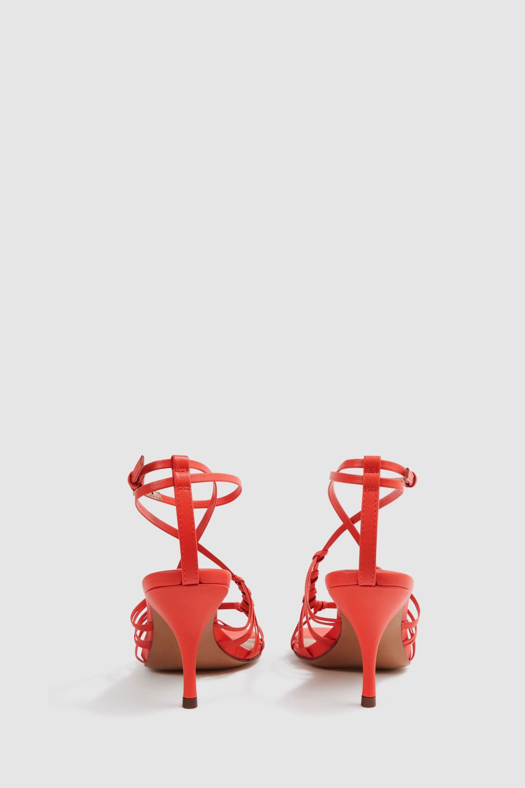 Coral strappy heels shop