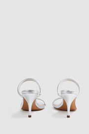 Reiss Silver Emery Leather Double Strap Heels - Image 4 of 5