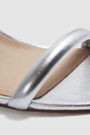 Reiss Silver Emery Leather Double Strap Heels - Image 5 of 5