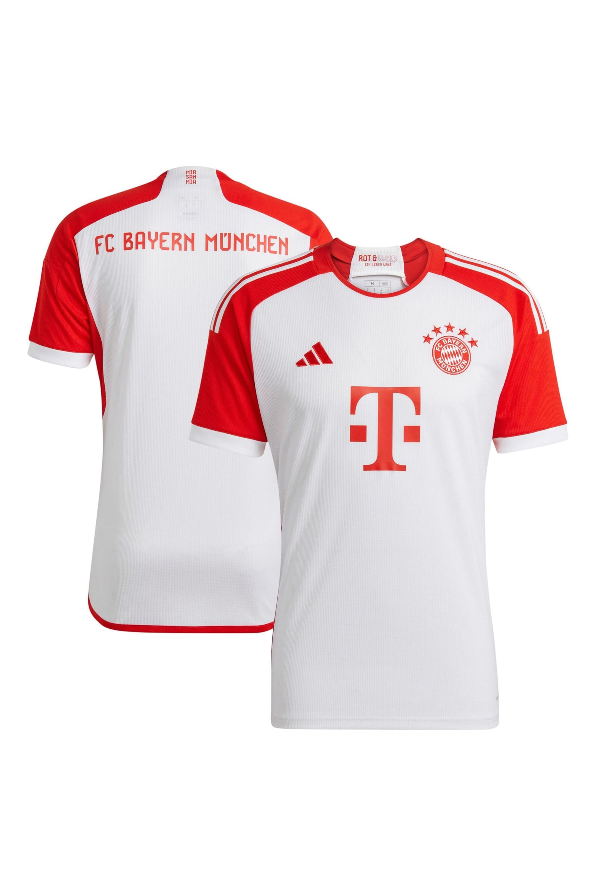adidas White FC Bayern 23/24 Kids Home Jersey - Image 1 of 6