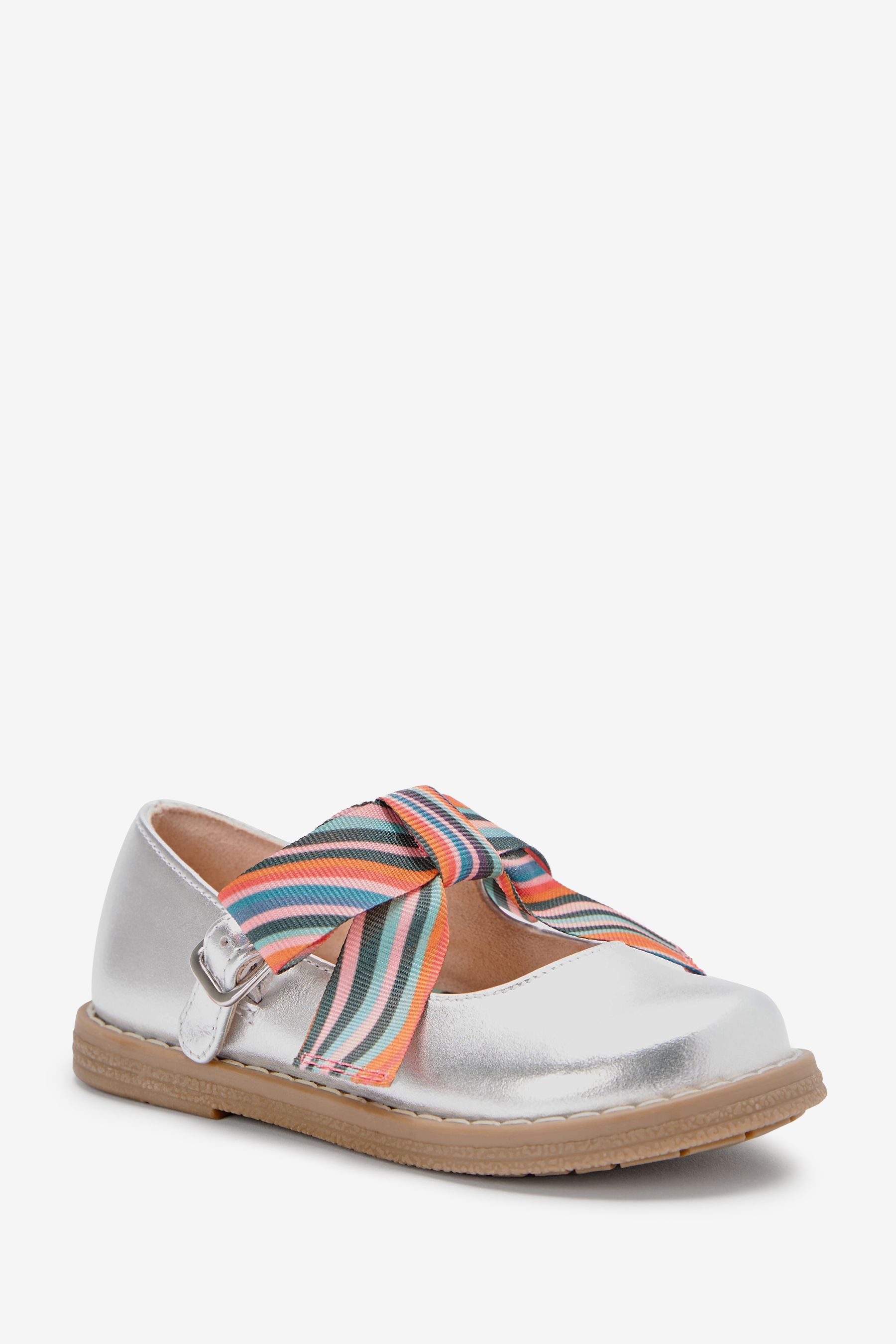 Buy Paul Smith Junior Girls Silver Mary Jane Artist Swirl Bow Shoes from the Next UK online shop