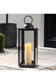 Lights4fun Grey Slate Metal Outdoor Battery Operated LED Candle Lantern - Image 8 of 8