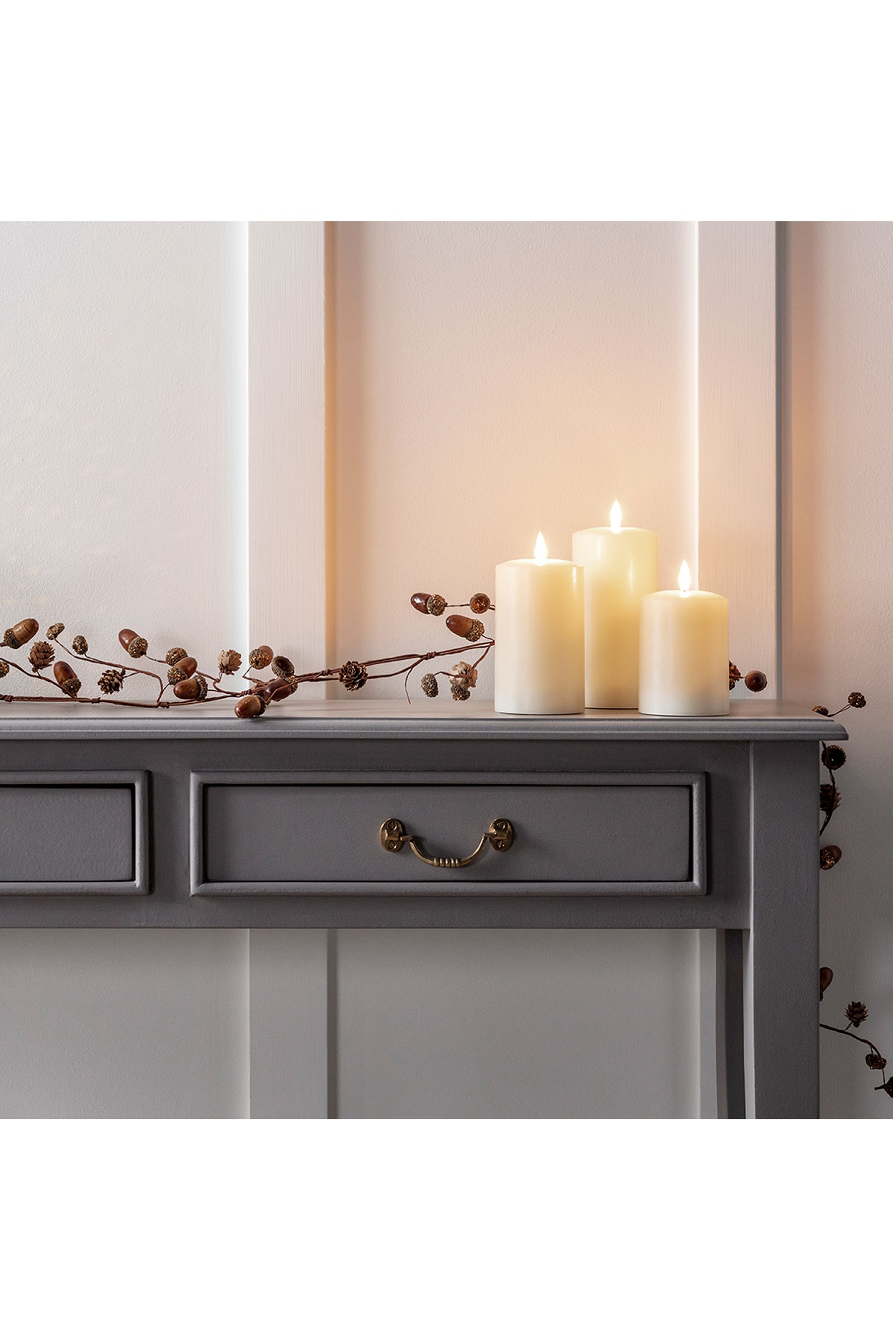 Candela LED A Pera TruGlow Con Telecomando – Cera Grigia E Fiamma Tremolante