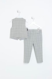 River Island Grey Boys Check Waistcoat Set - Image 2 of 5