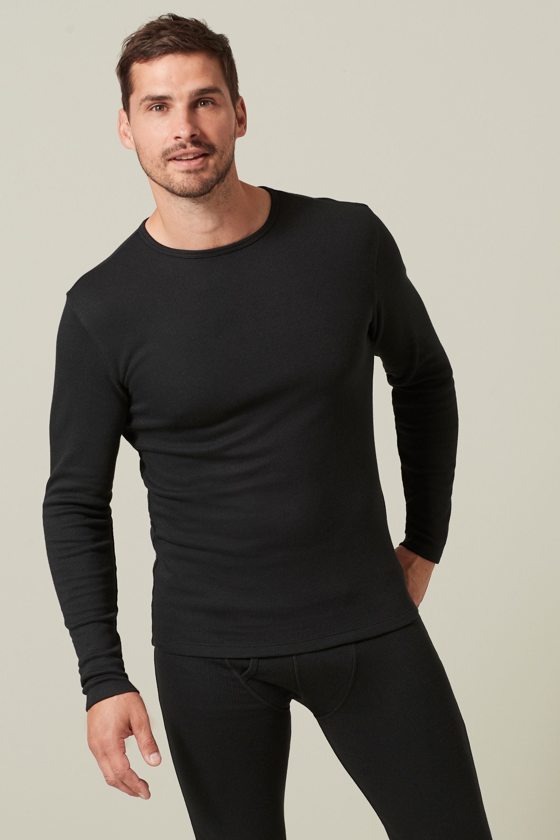 Buy Black Thermal Long Sleeve Top from the Next UK online shop