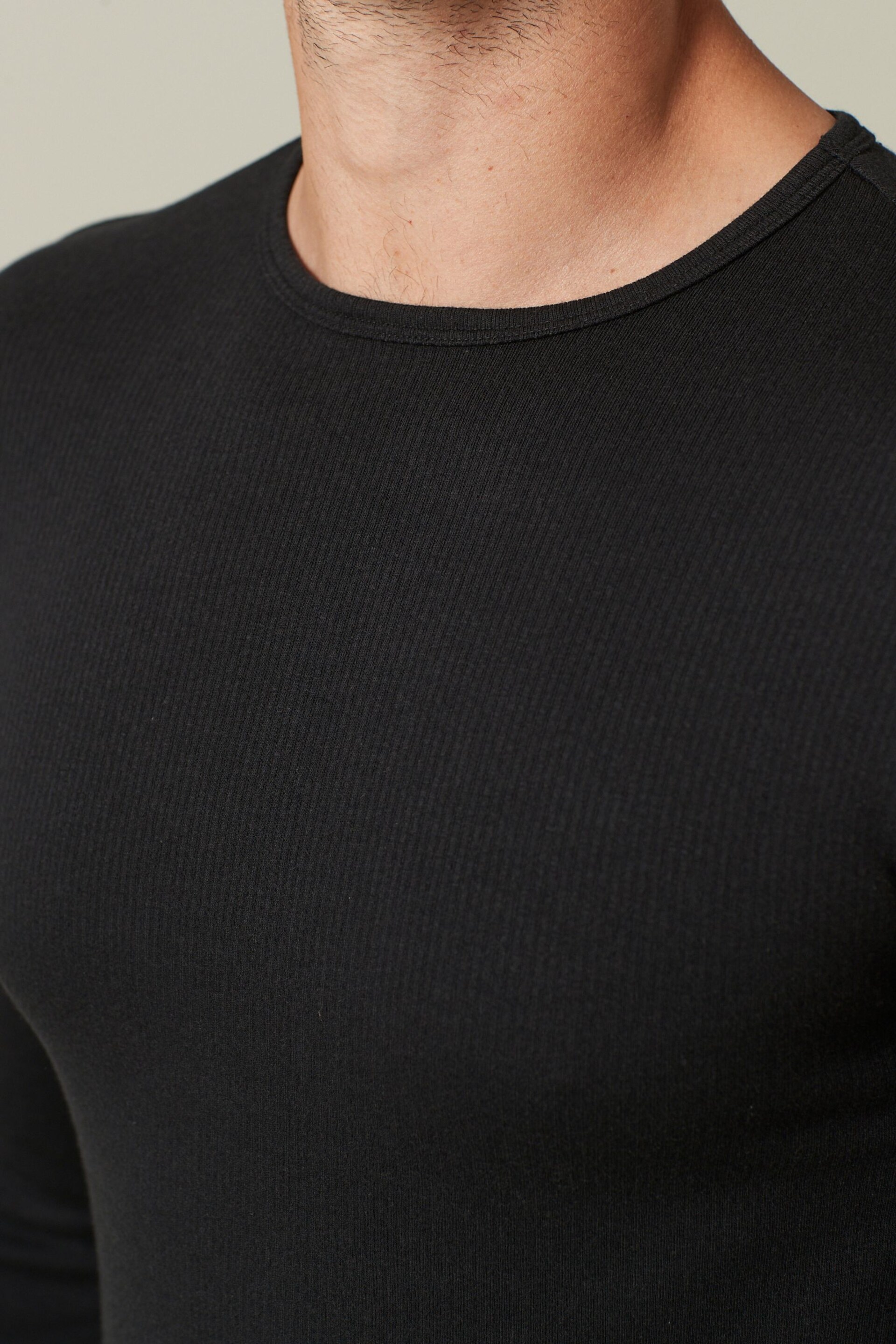 Black Single Thermal Long Sleeve Top - Image 4 of 8