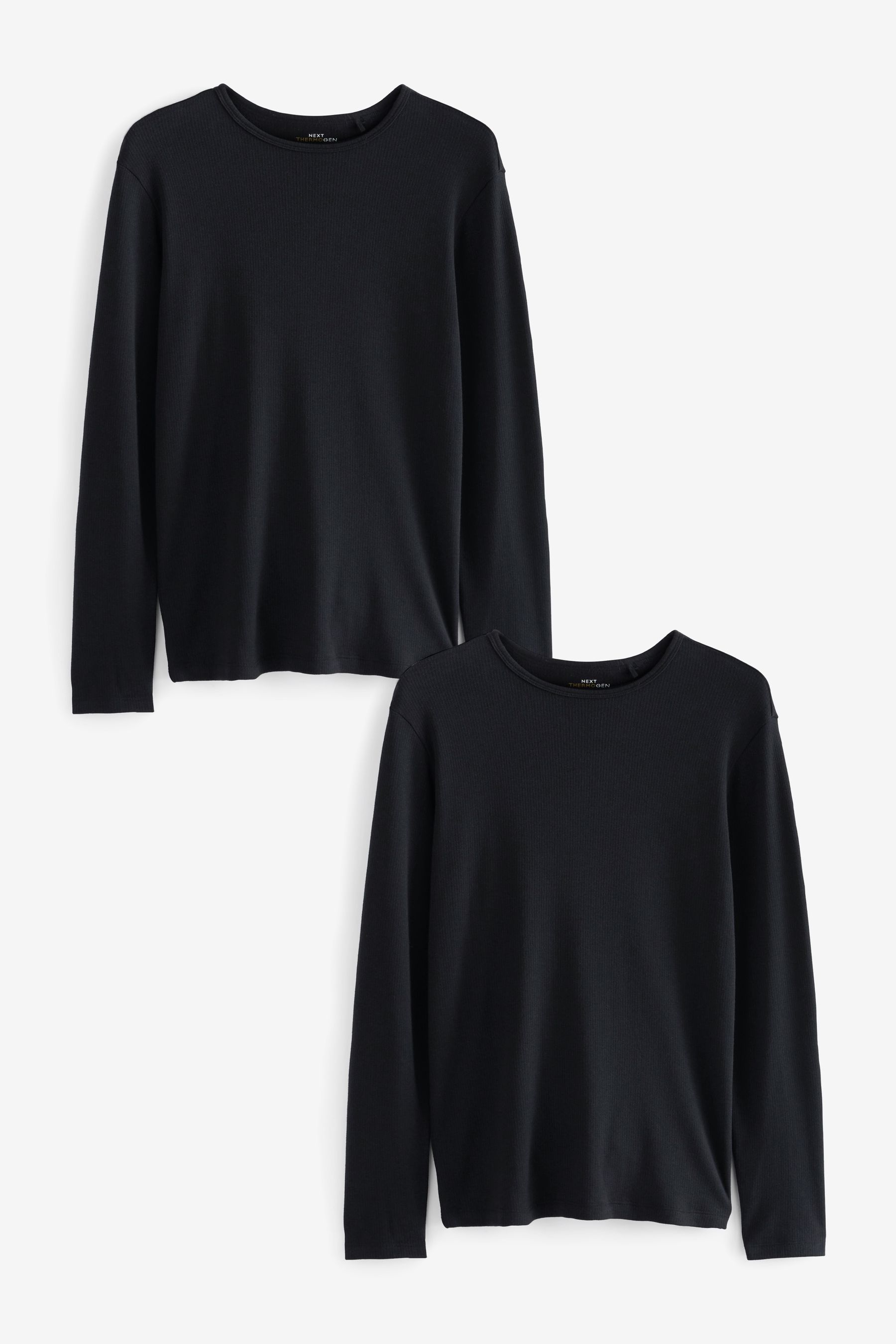 Buy Black Thermal Long Sleeve Top 2 Pack from Next Norway