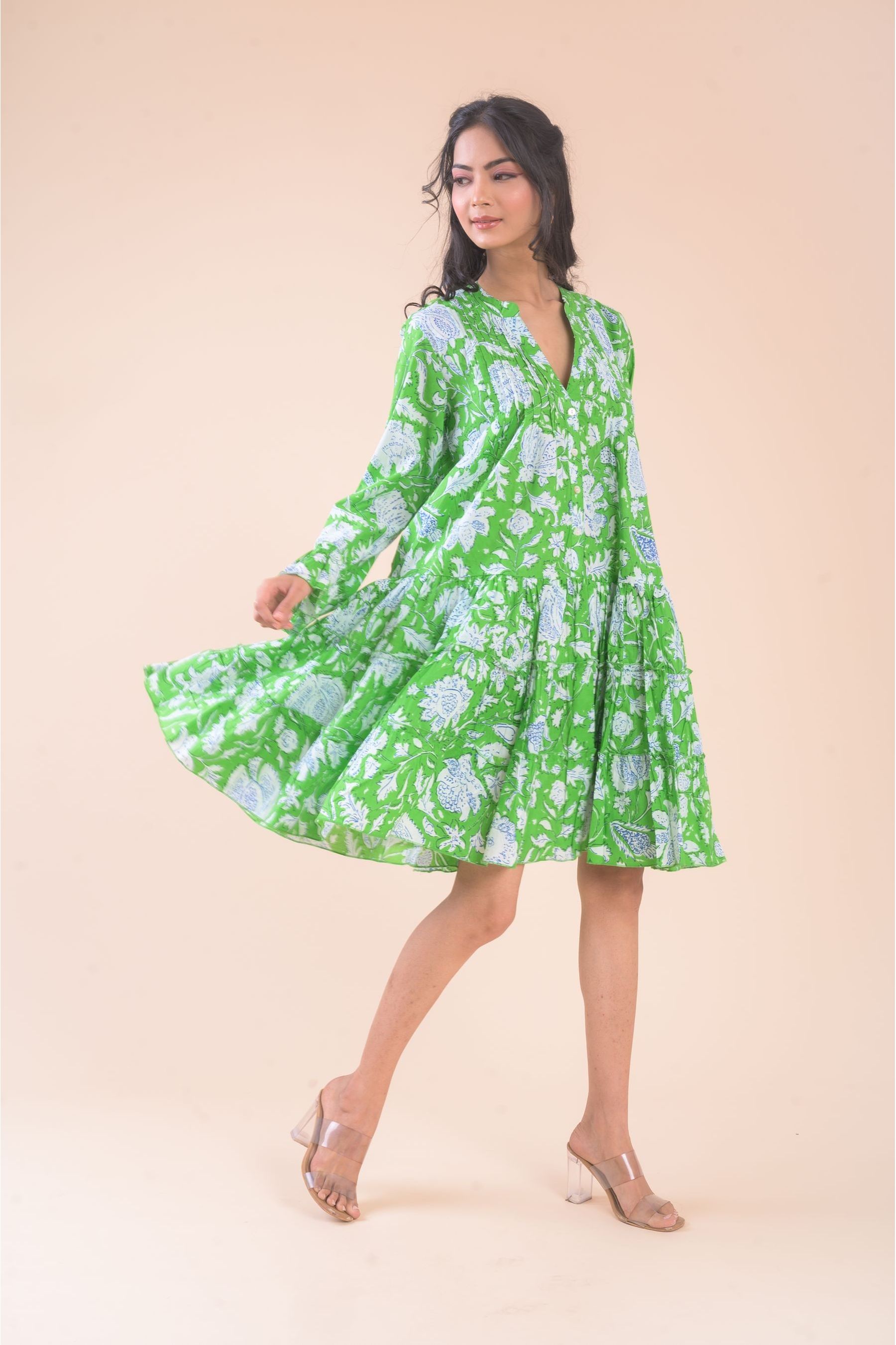 Buy Dream Green Lobster Flower Mini Dress from Next Luxembourg