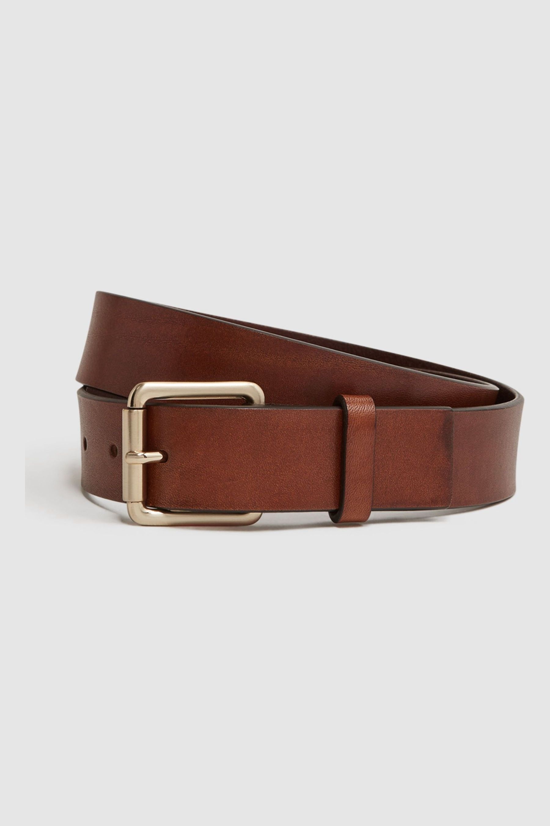 Buy Reiss Tan Grayson Leather Rivet Belt from Next Hungary