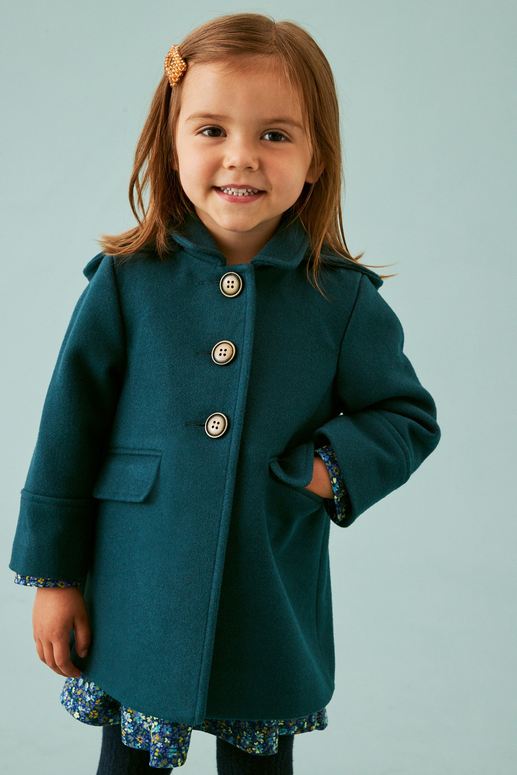 Buy Teal Blue Wool Mix Coat 3mths 7yrs from Next Luxembourg