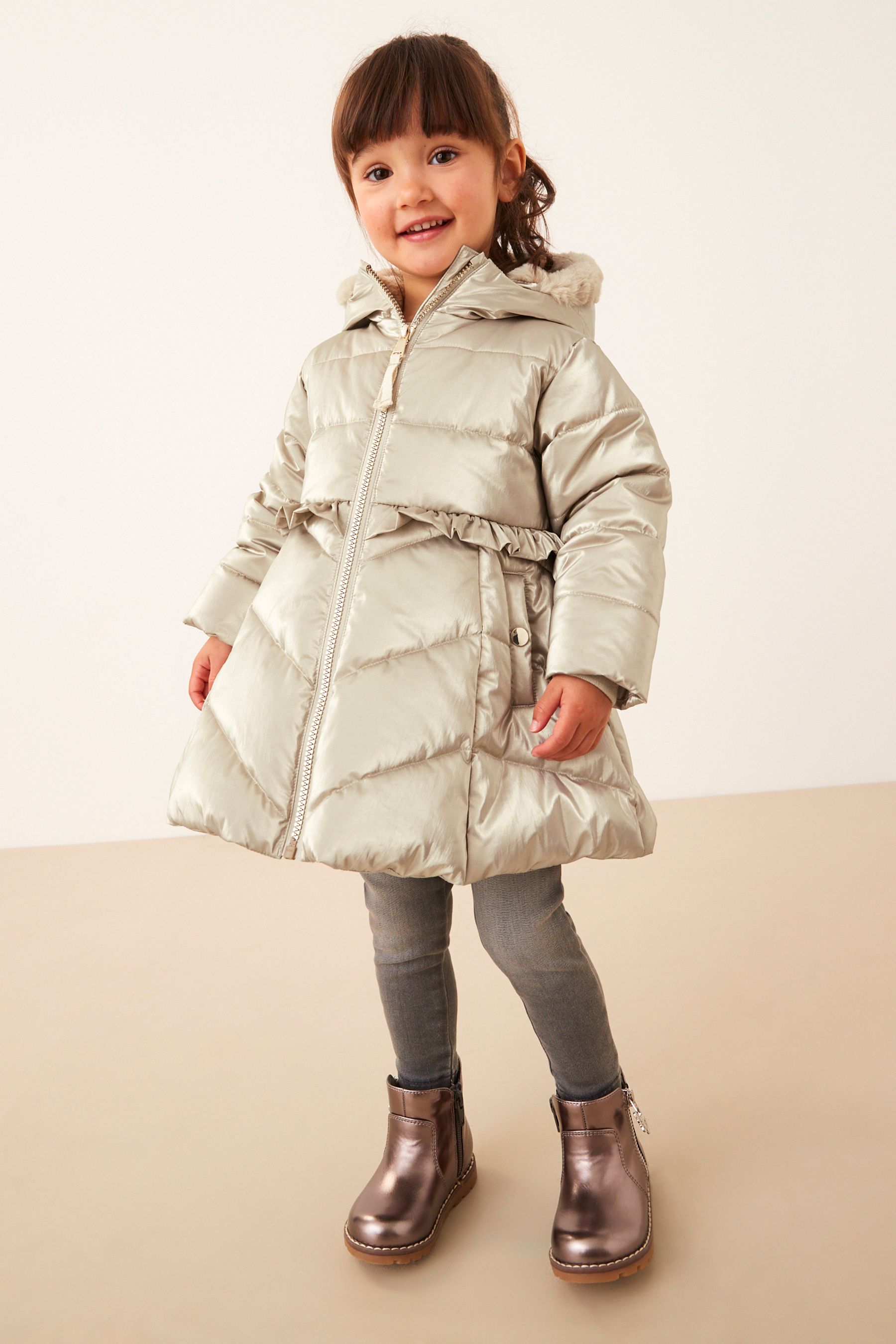 Gold padded coat sale