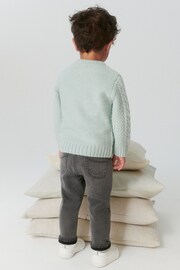Mineral Green Cable Crew Jumper (3mths-7yrs) - Image 3 of 6