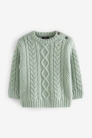 Mineral Green Cable Crew Jumper (3mths-7yrs) - Image 5 of 6