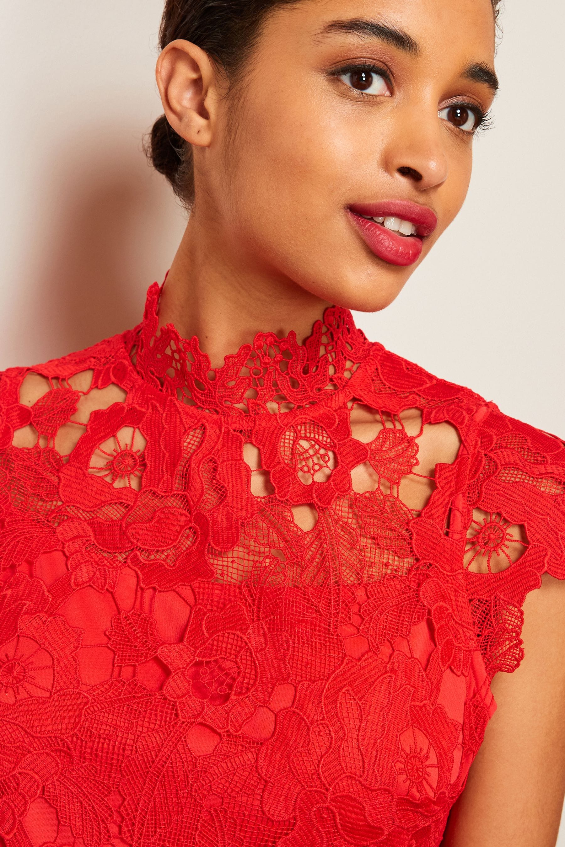 Next red lace dress shop