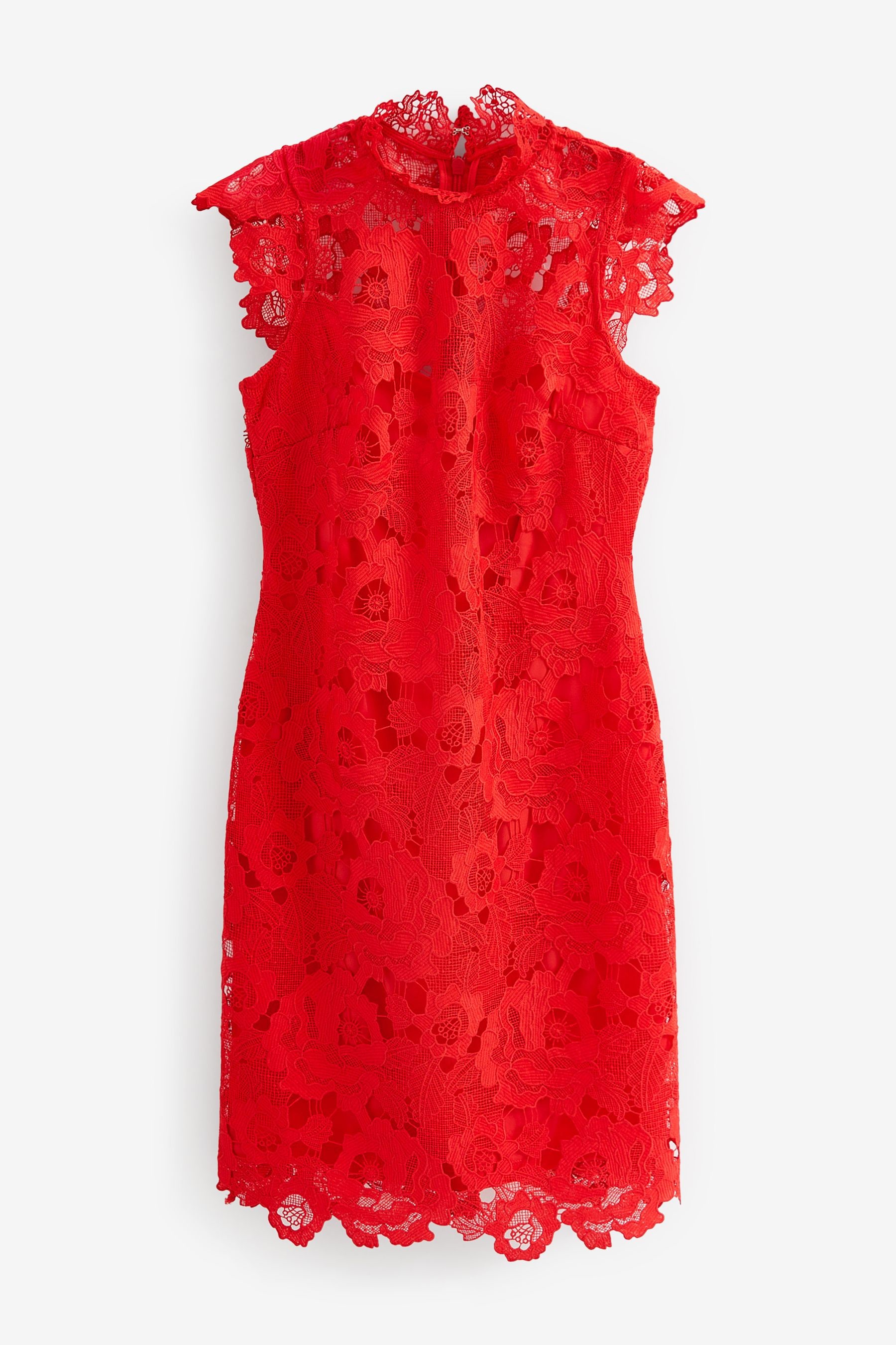 Red shops lace shift dress