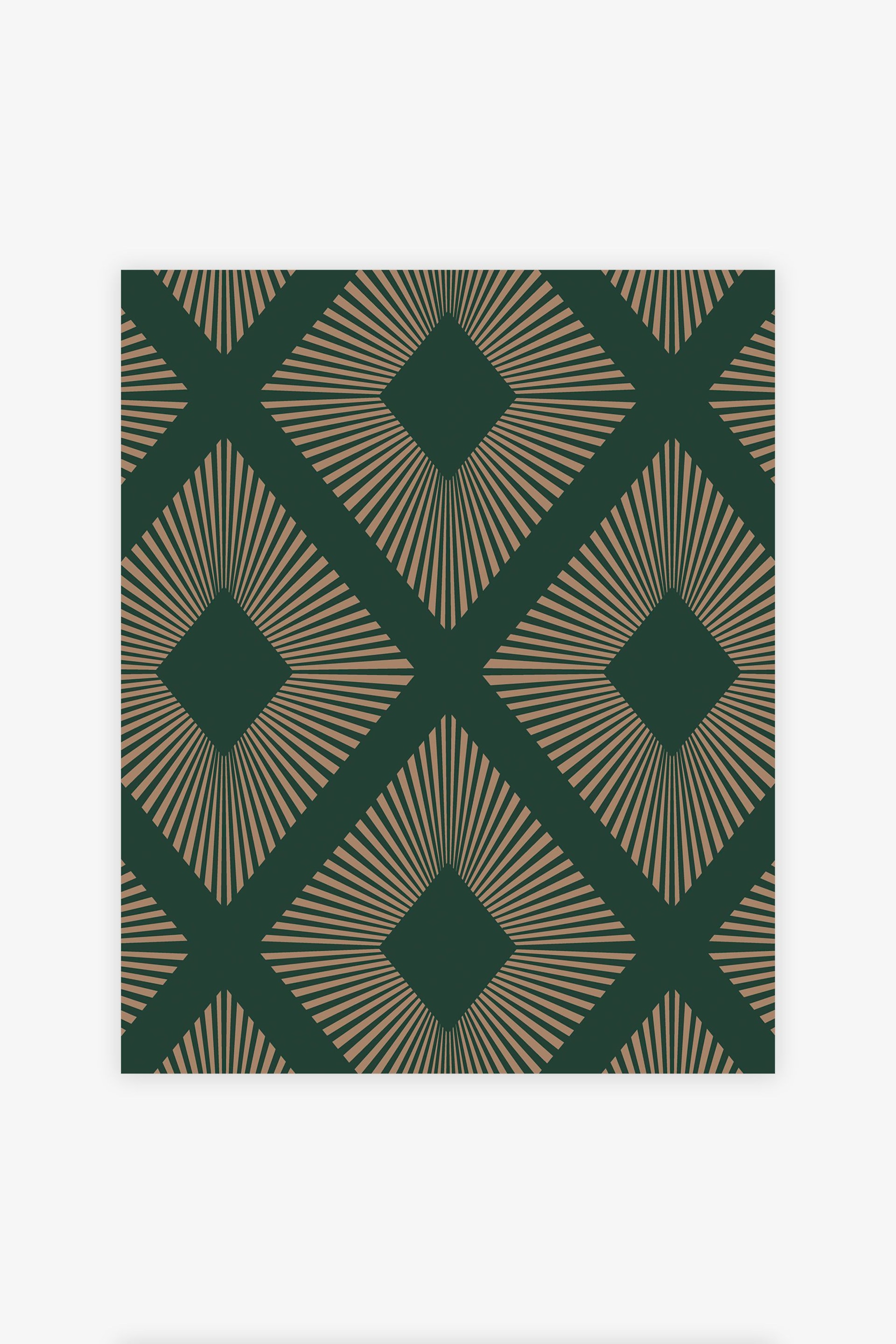 Emerald Green Deco Triangle Wallpaper - Image 3 of 4