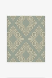 Sage Green Deco Triangle Wallpaper - Image 3 of 4