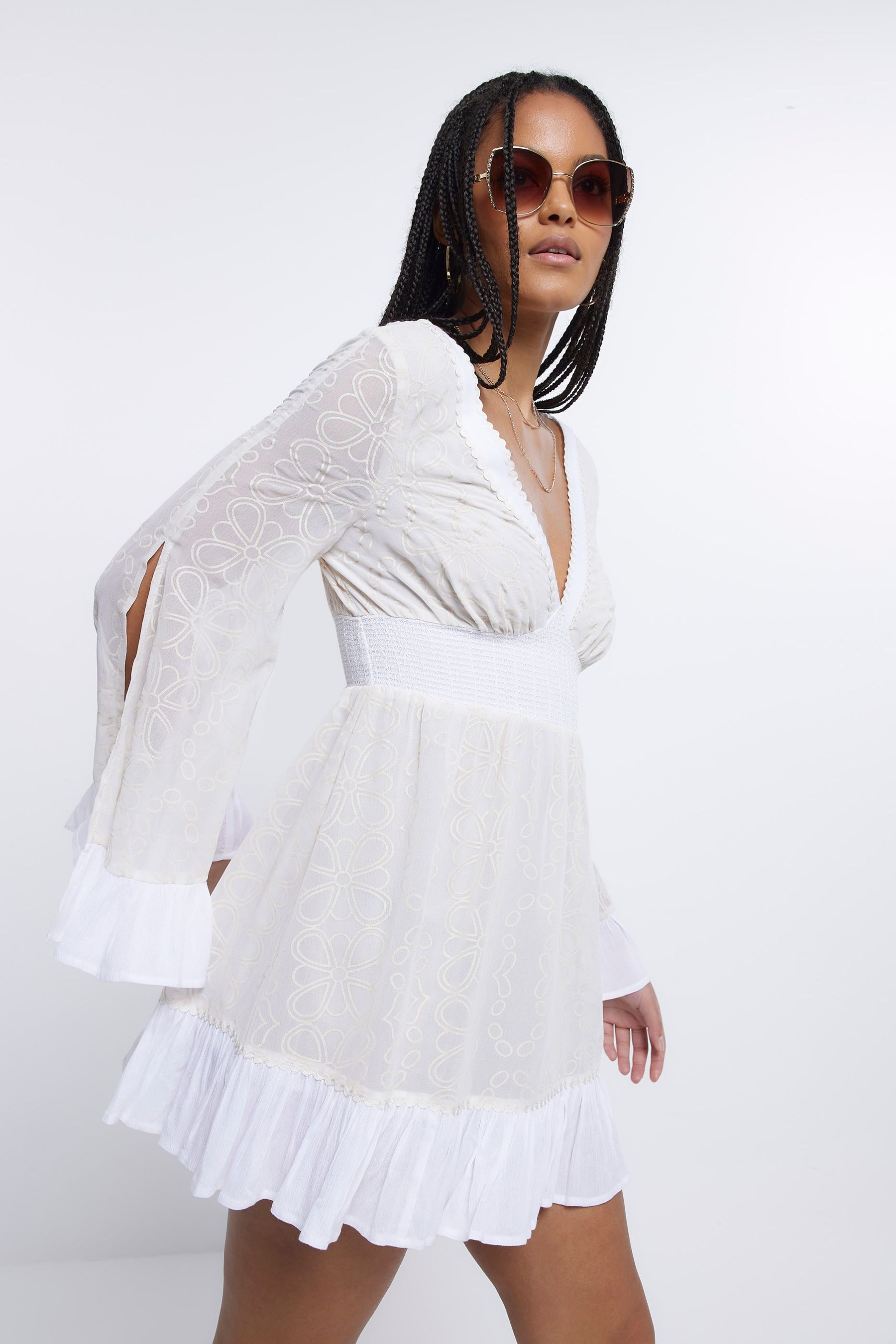 River island white lace dress hotsell