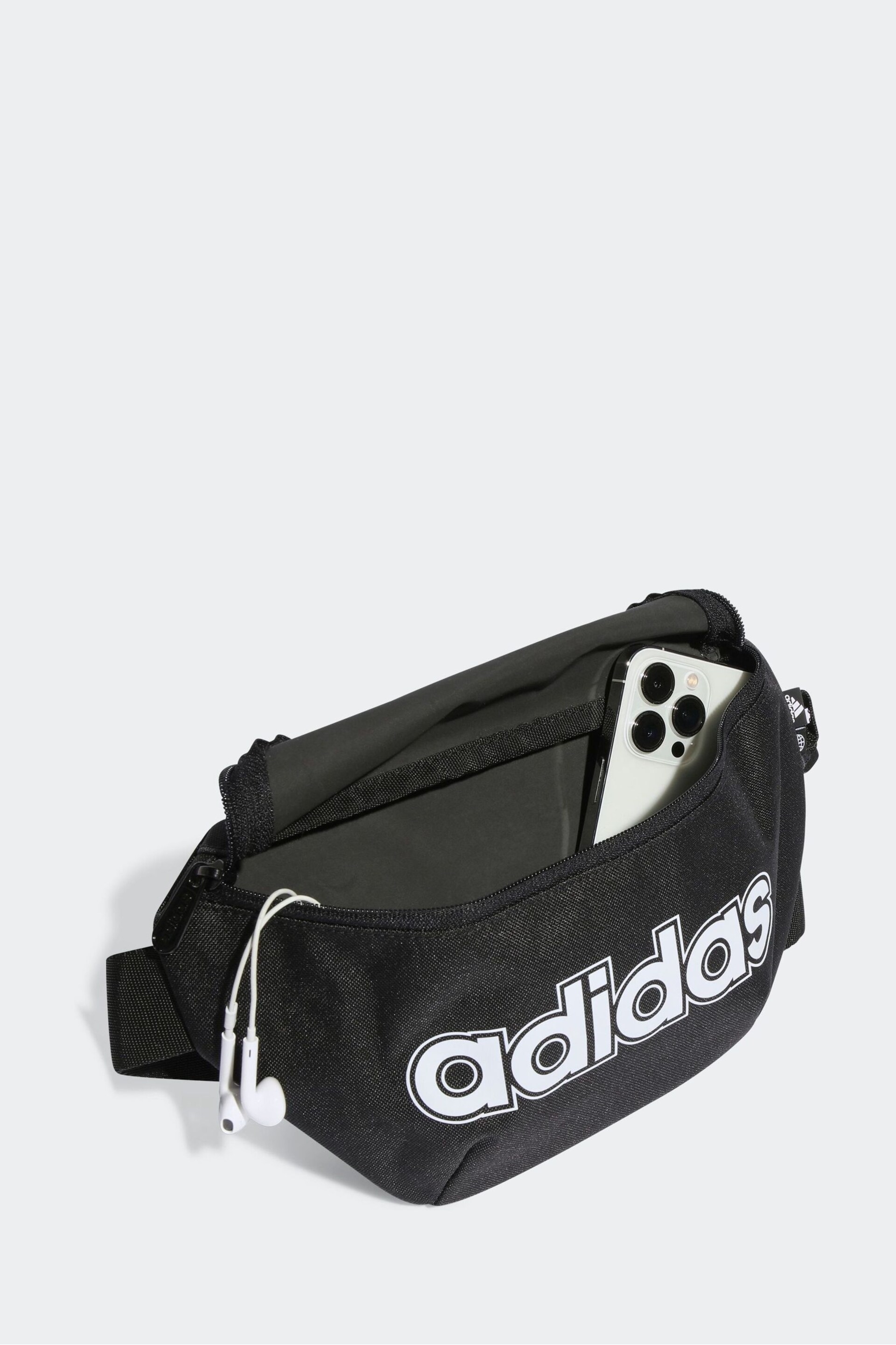 adidas Black Classic Foundation Waist Bag - Image 3 of 3