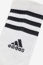 adidas Dove White 3-Stripe Crew Length Socks 3 Pack - Image 4 of 5