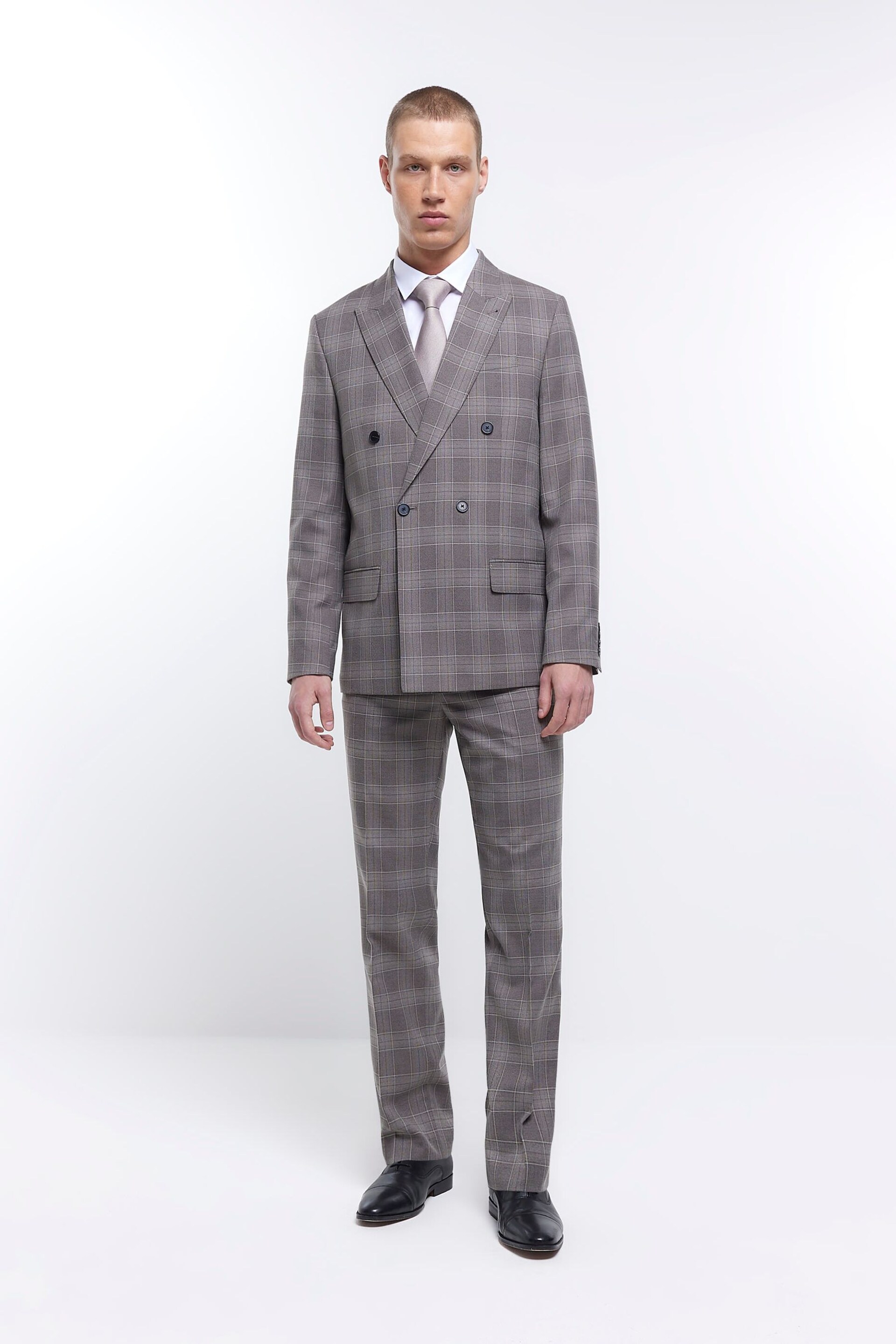 River Island Grey Check Trousers - Image 1 of 3