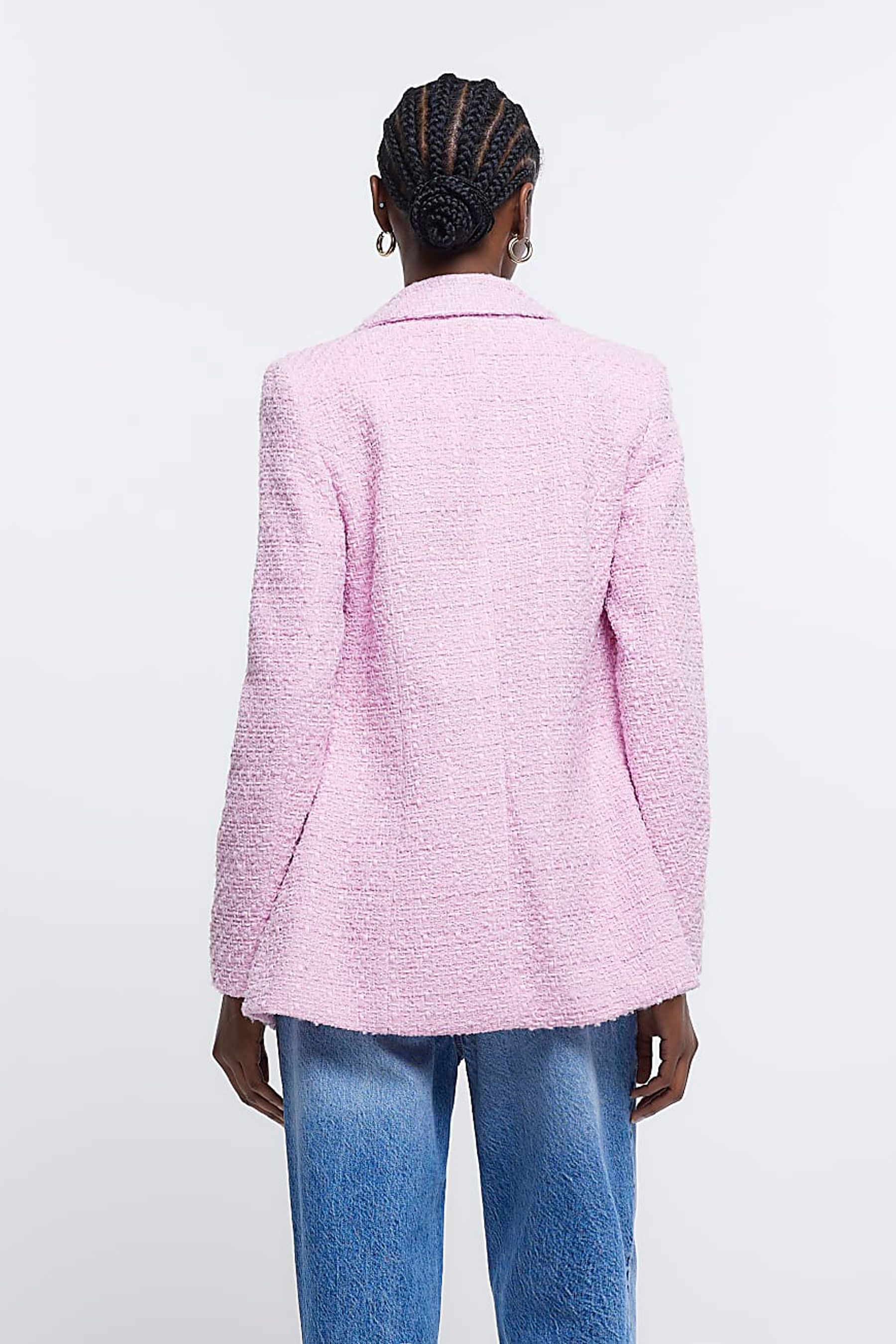 River island purple boucle coat discount