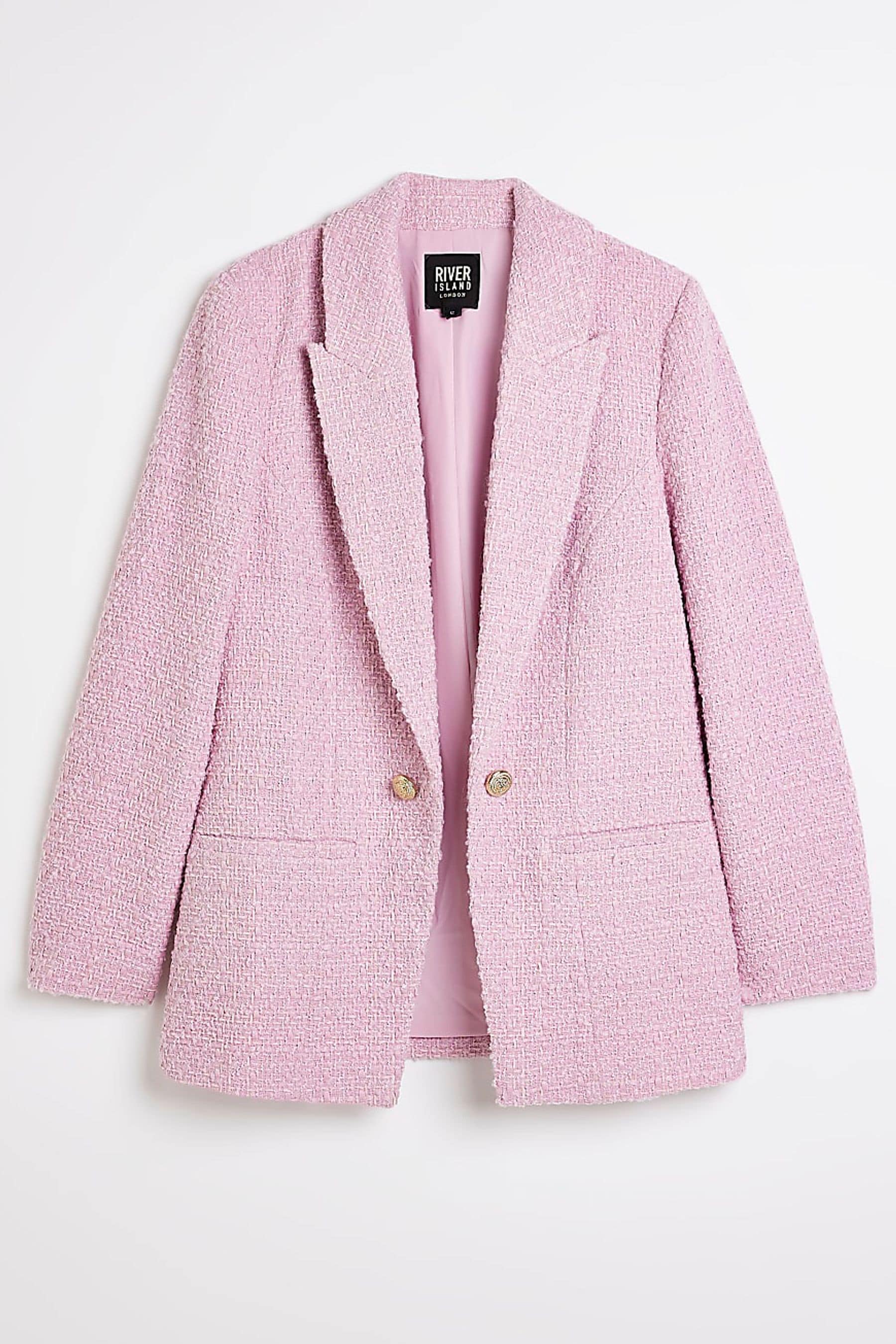 River island pink boucle jacket top