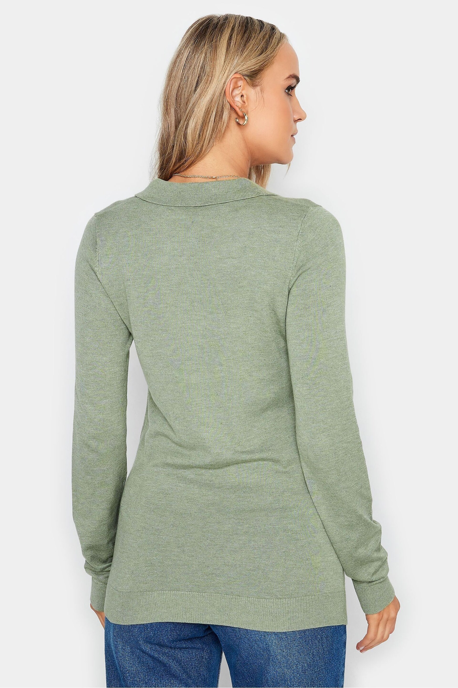 Long Tall Sally Green Button Polo Neck Jumper - Image 2 of 4