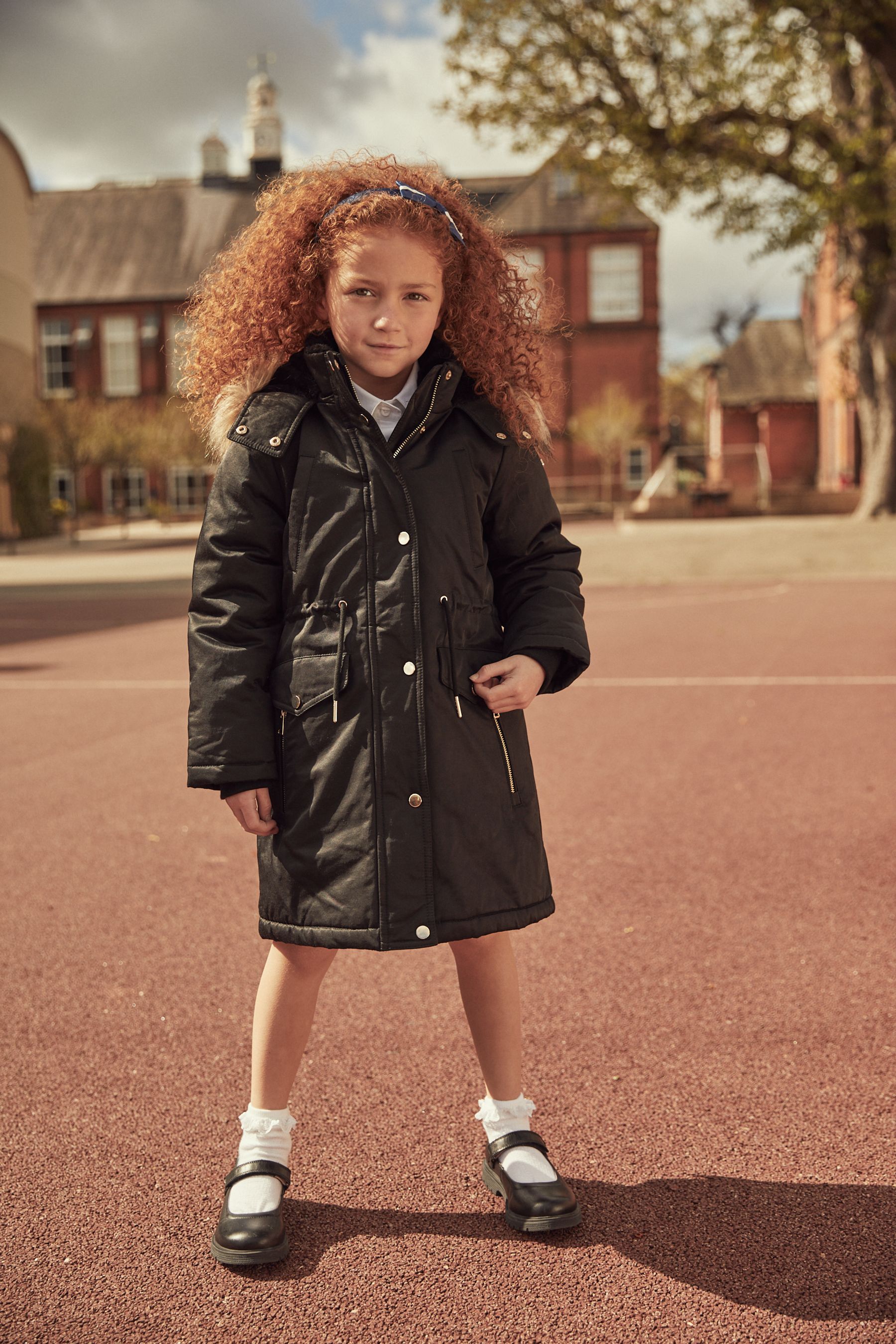 Buy Black Shower Resistant Faux Fur Trim Parka 3 16yrs from Next Luxembourg