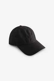 Black Linen Blend Cap - Image 2 of 2
