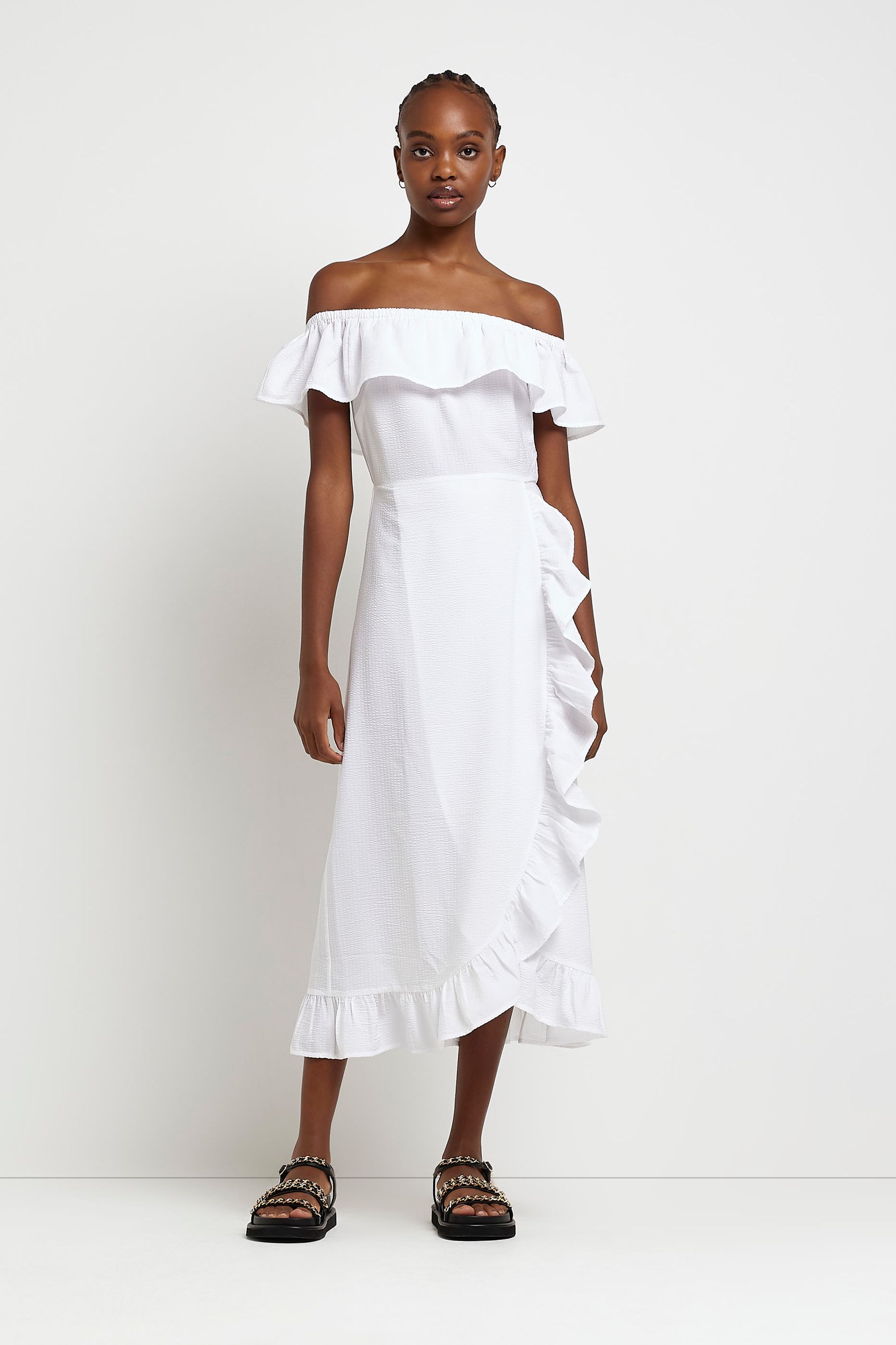 Frill midi dress shop