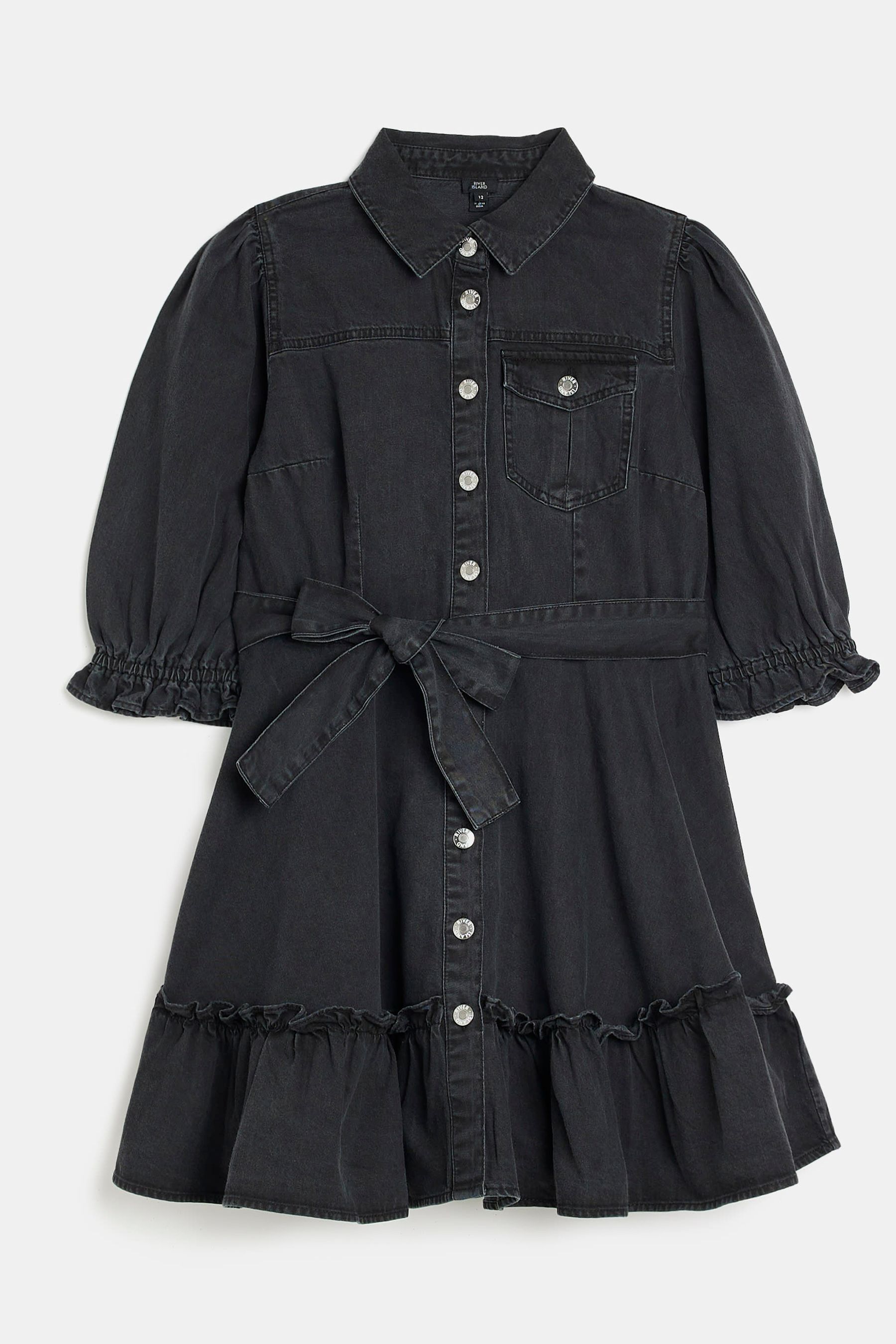 Frill hem denim dress shop