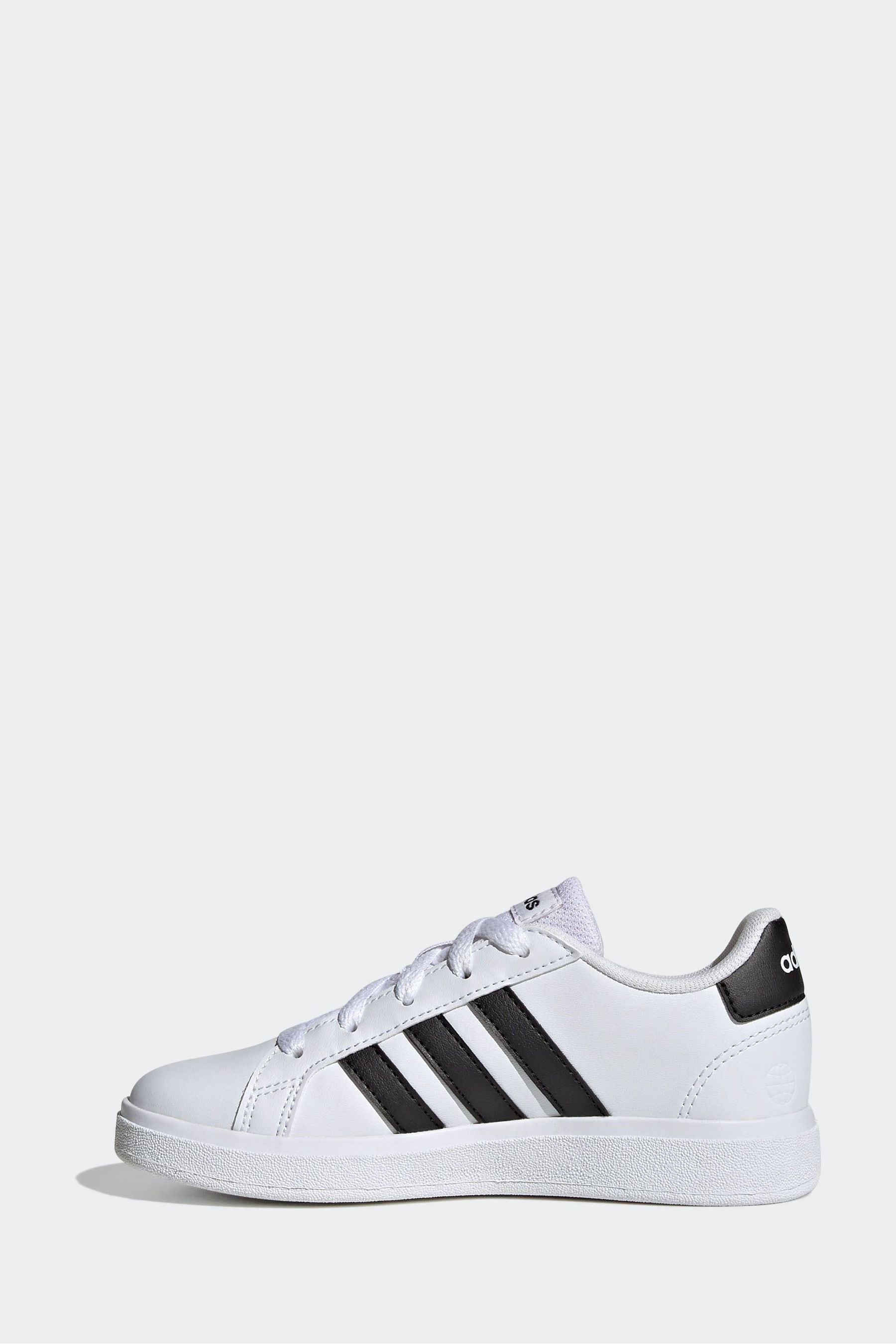 Girls black and white adidas discount