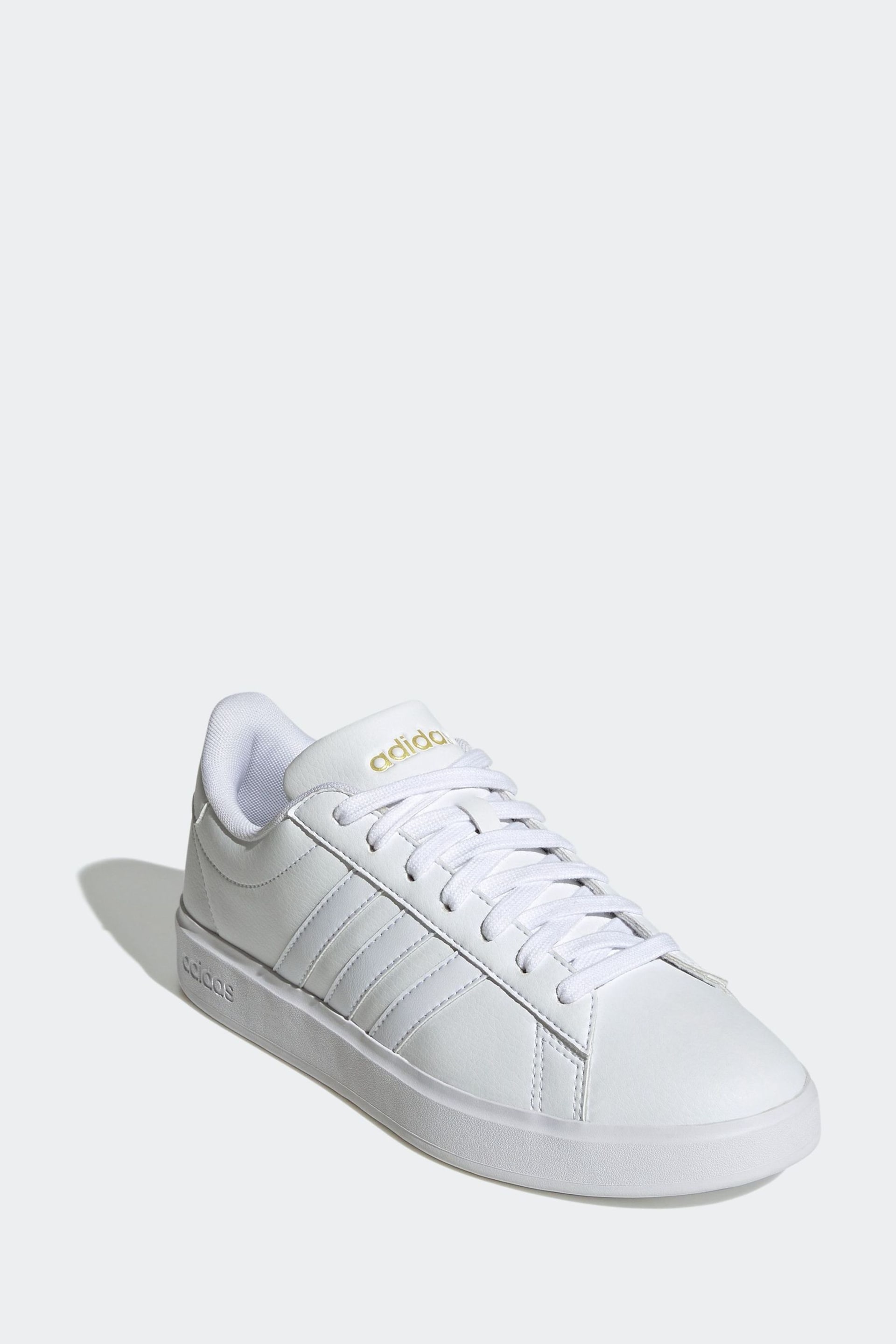 adidas White Grand Court Cloudfoam Lifestyle Comfort Trainers - Image 3 of 9