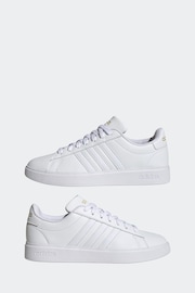 adidas White Grand Court Cloudfoam Lifestyle Comfort Trainers - Image 5 of 9