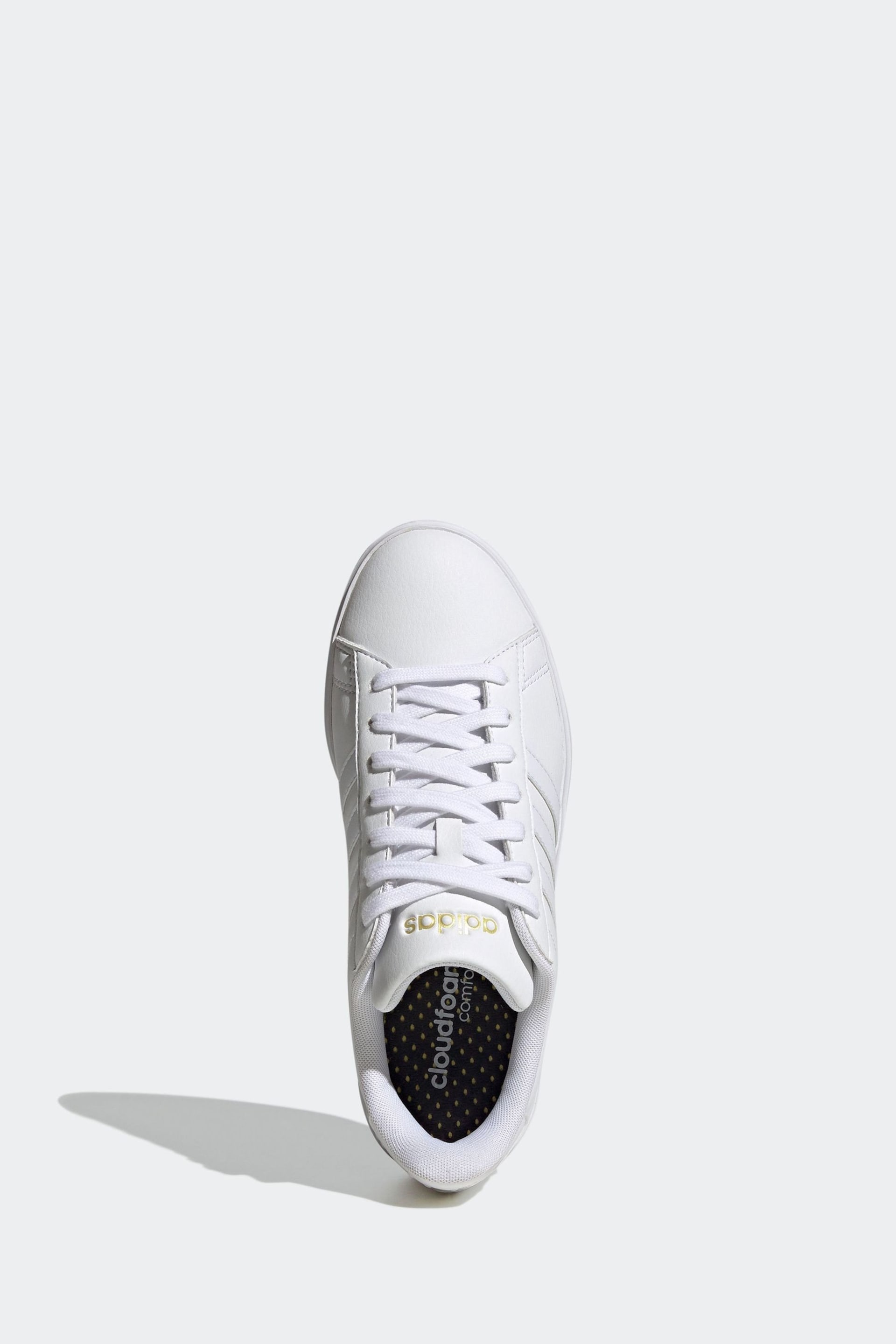 adidas White Grand Court Cloudfoam Lifestyle Comfort Trainers - Image 6 of 9